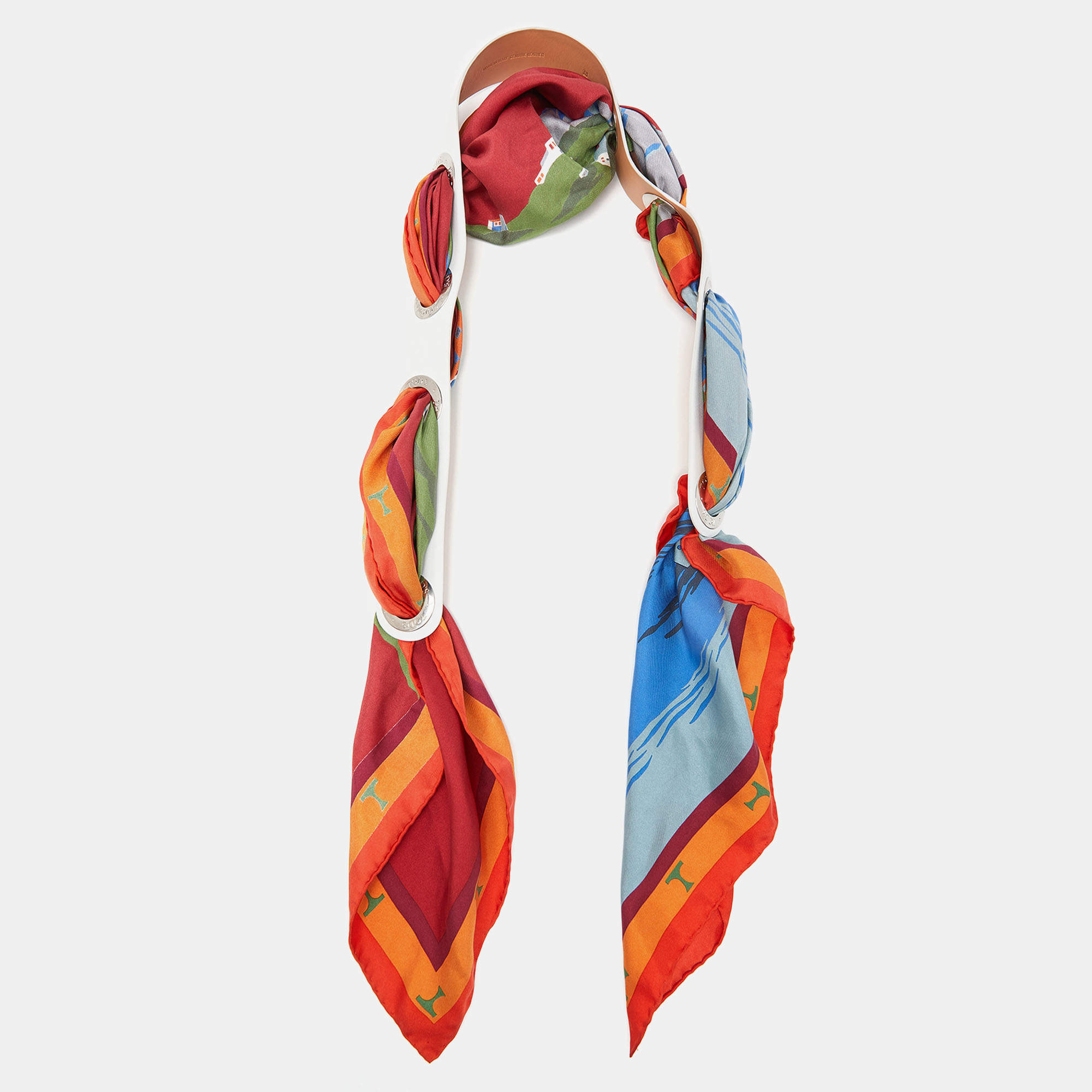 Tod's White Leather Scarf Waist Belt