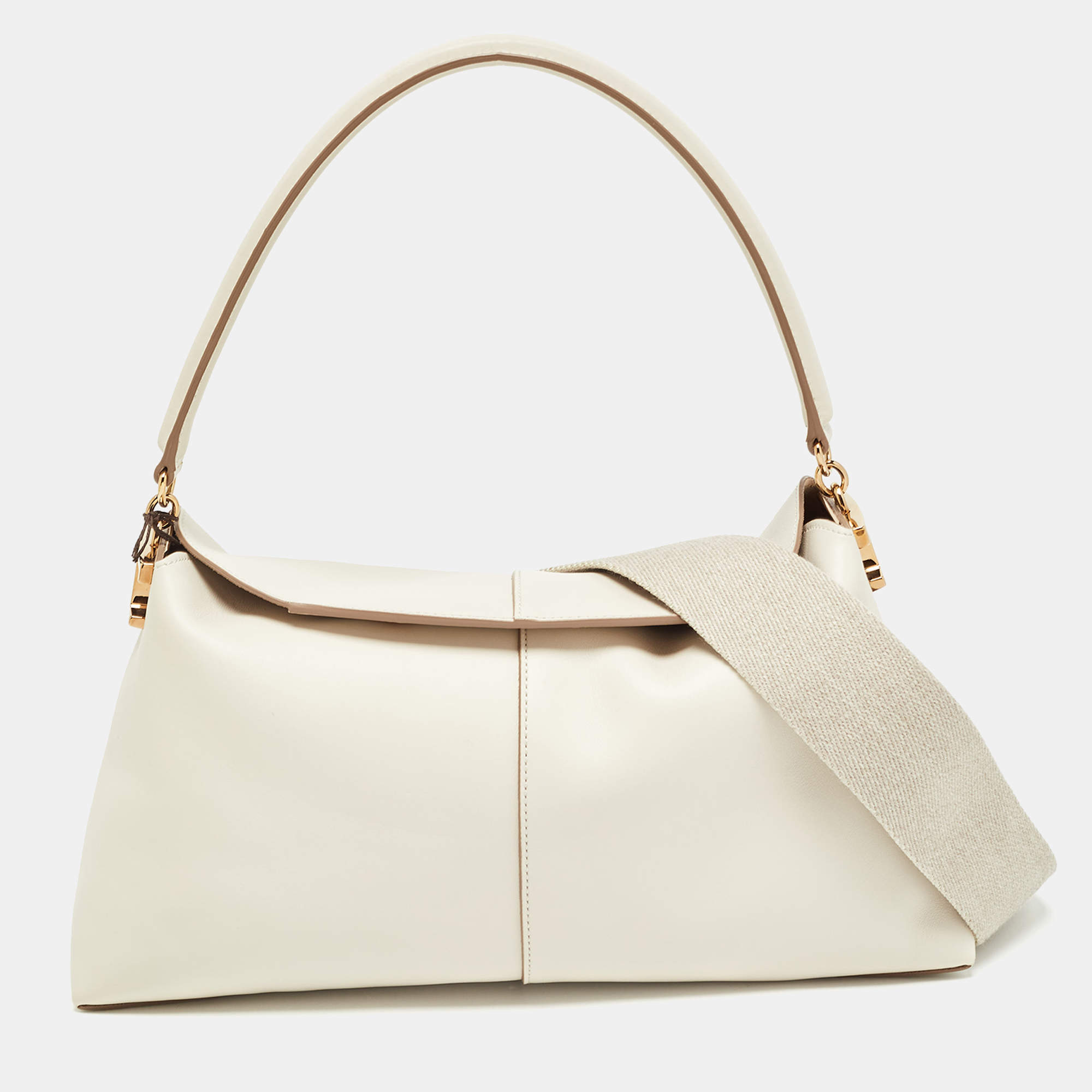 Tod's Off White Leather Small T Case Shoulder Bag