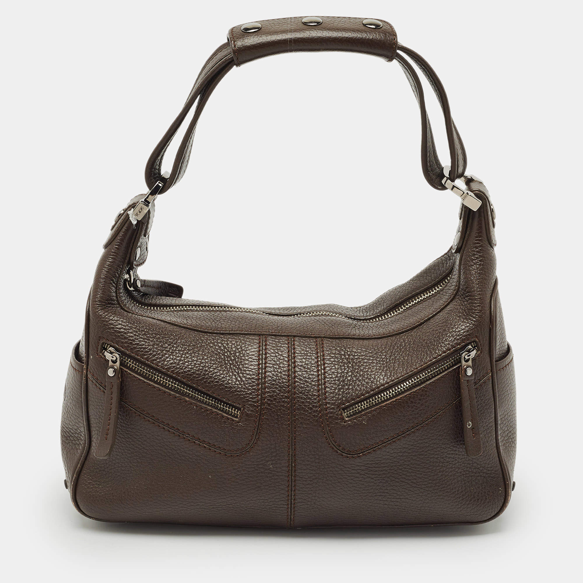 Pre Owned Tod's Dark Brown Leather Micky Hobo