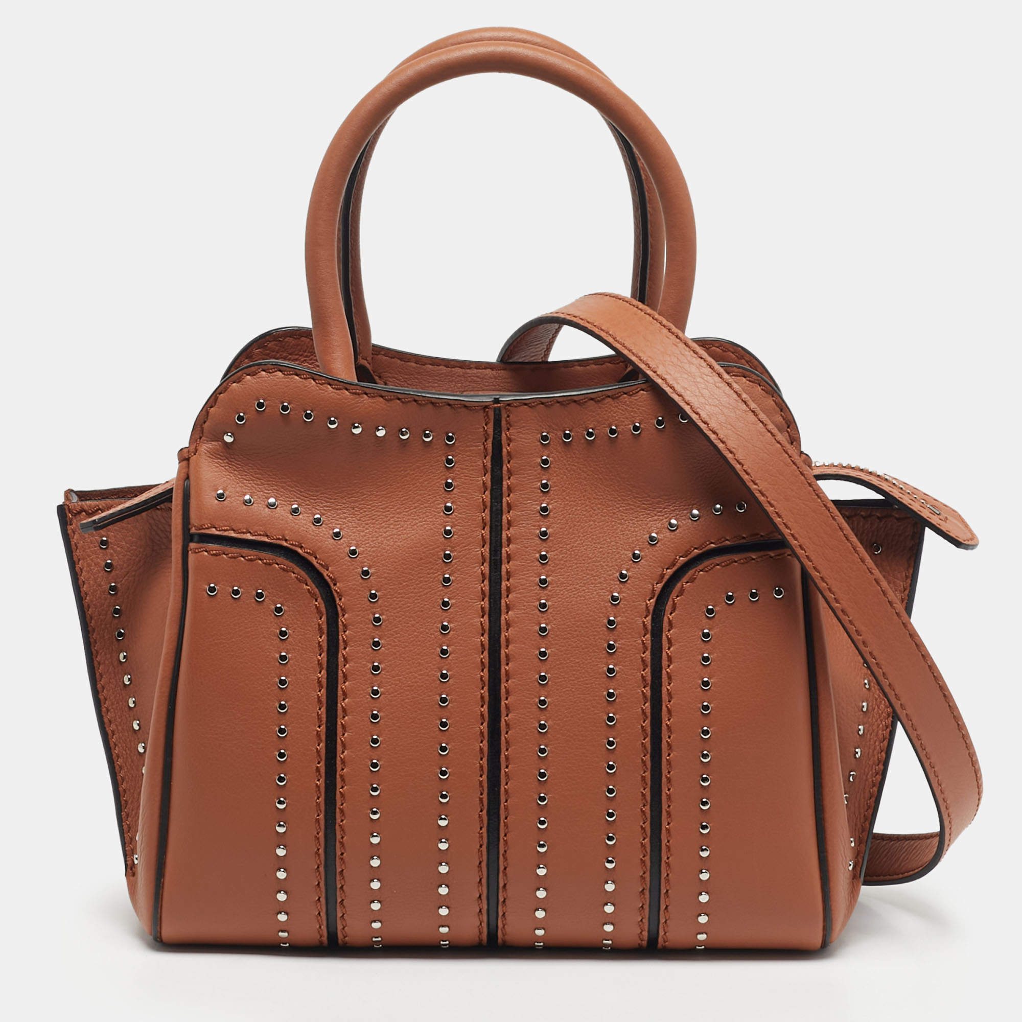 Pre Owned Tod's Brown Leather Mini Sella Tote