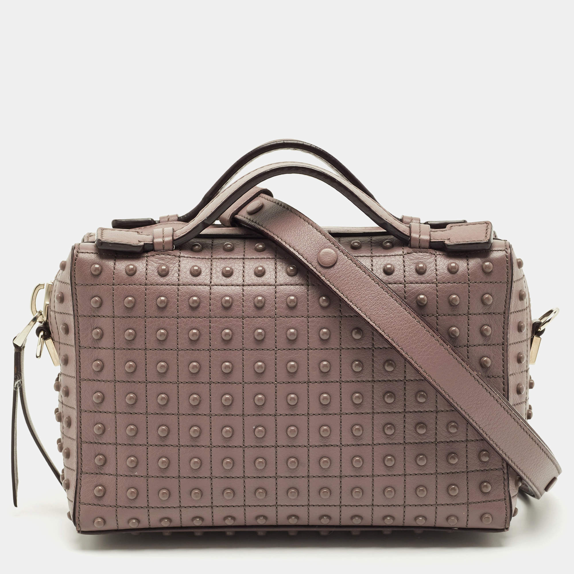 مملوكة مسبقًا حقيبة كتف تودز جومينو جلد بيج داكن