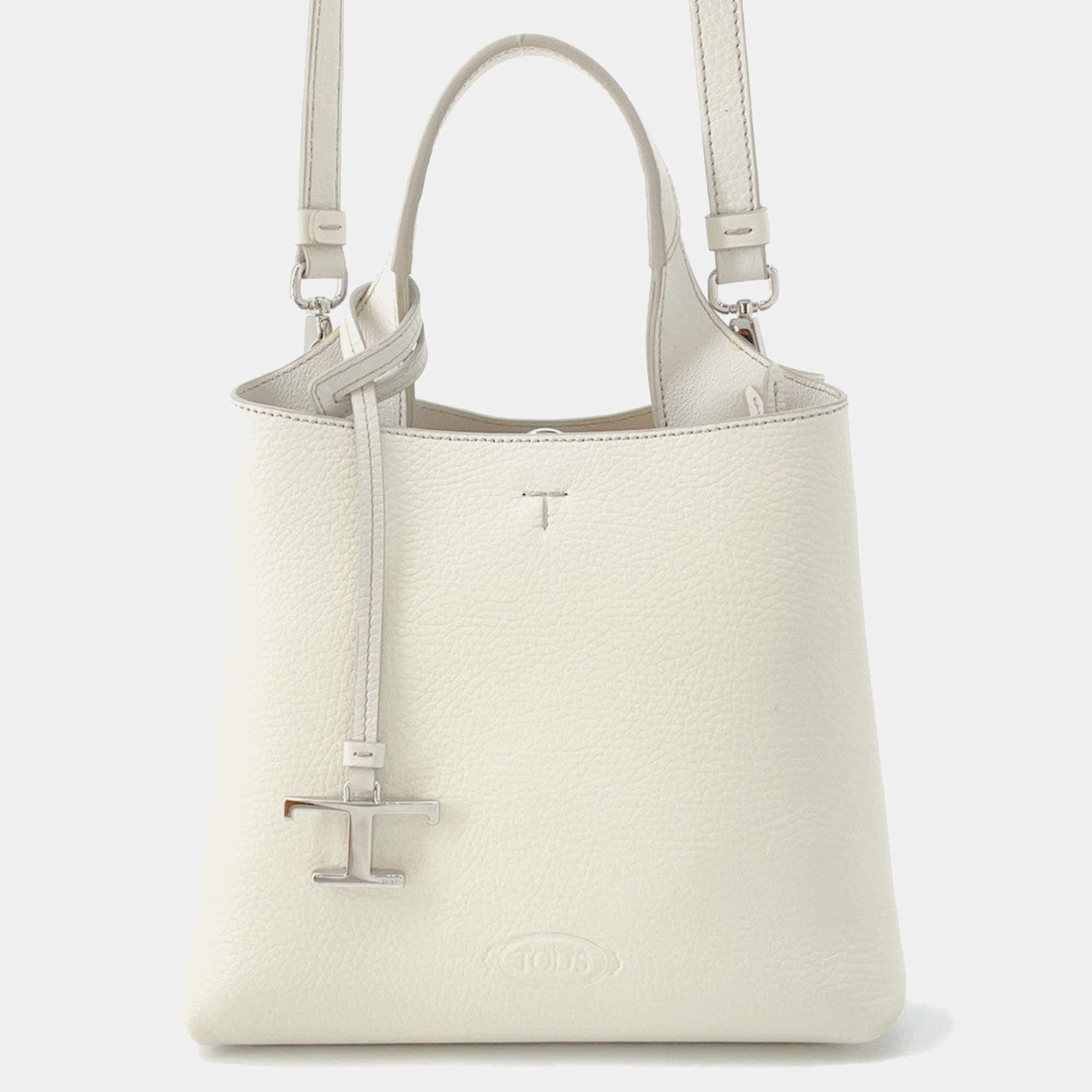 مملوكة مسبقًا حقيبة تودز ميني جلد أبيض حجم صغير