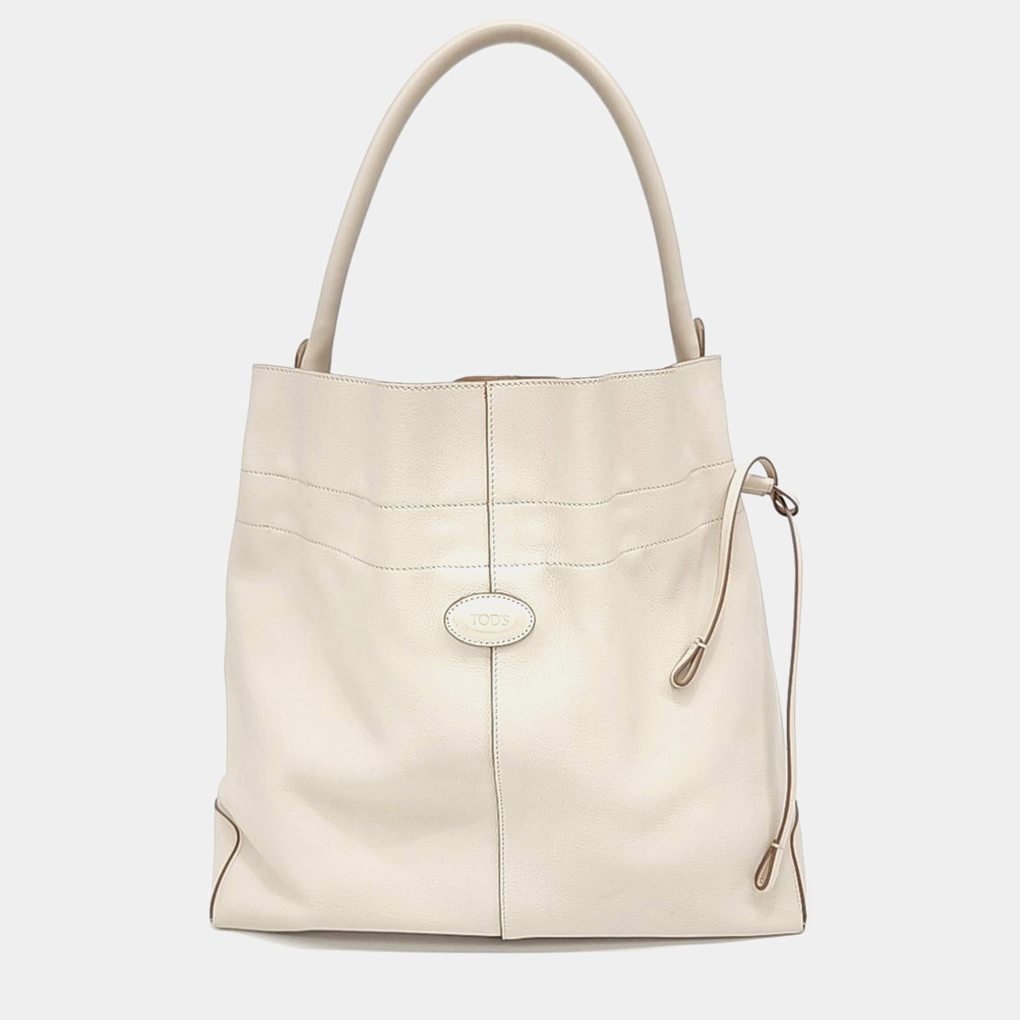 Pre Owned Tod's Cream Leather Bucket bag