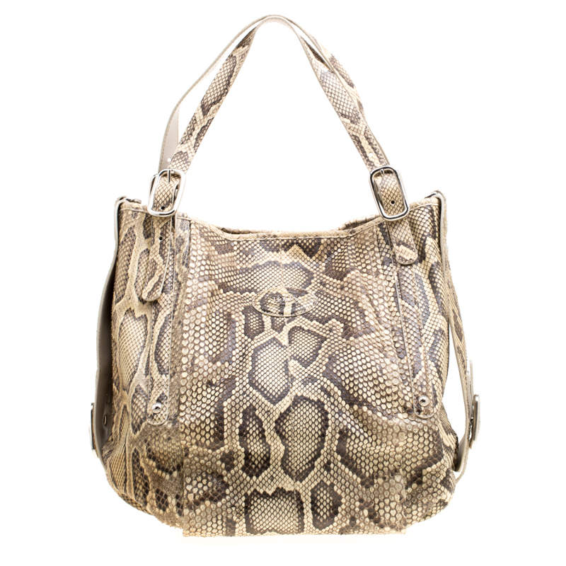 Tod's Beige Python G-Line Easy Sacca Tote