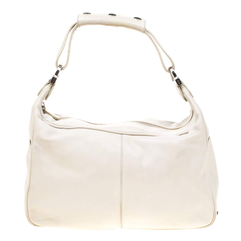 Tod's Off-White Leather Hobo