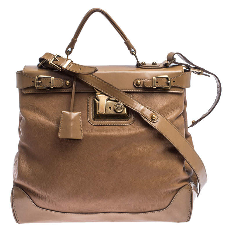 Tod's Brown Leather Top Handle Bag