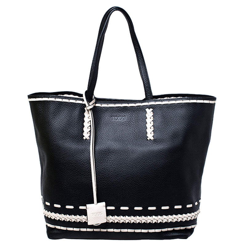 مملوكة مسبقًا Tod's Black Leather Gipsy Shopper Tote