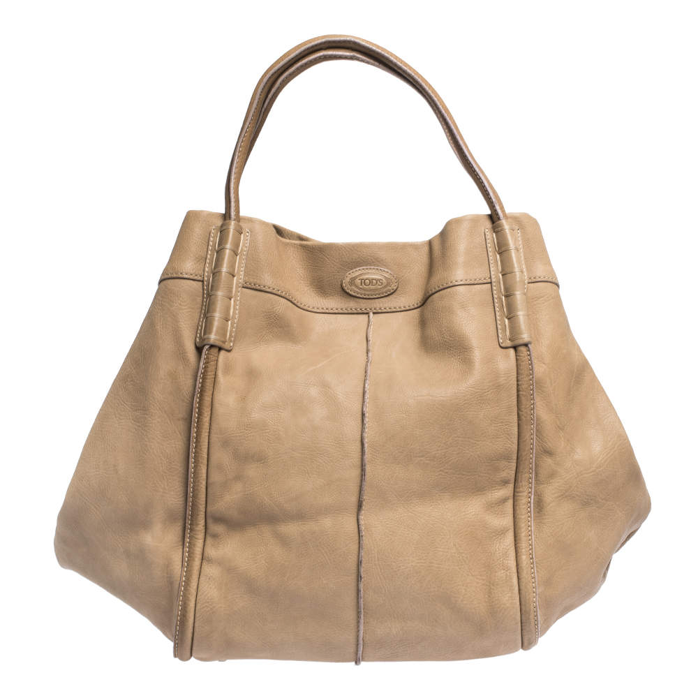 Pre Owned Tod's Beige Leather Shade Tote