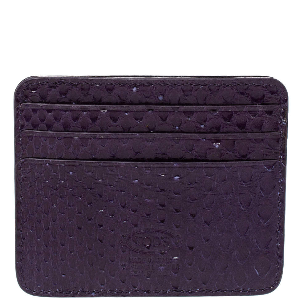 Tod's Purple Python Card Holder