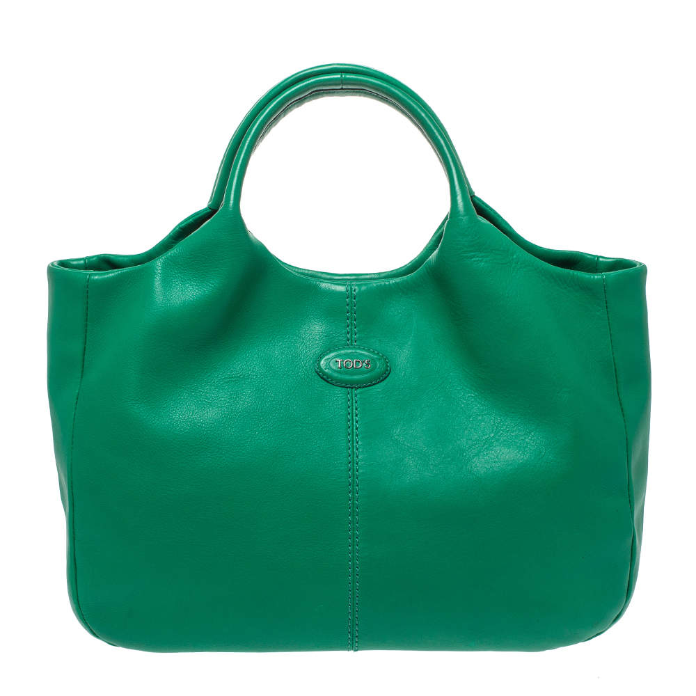 مملوكة مسبقًا Tod's Green Leather Beveled Tote
