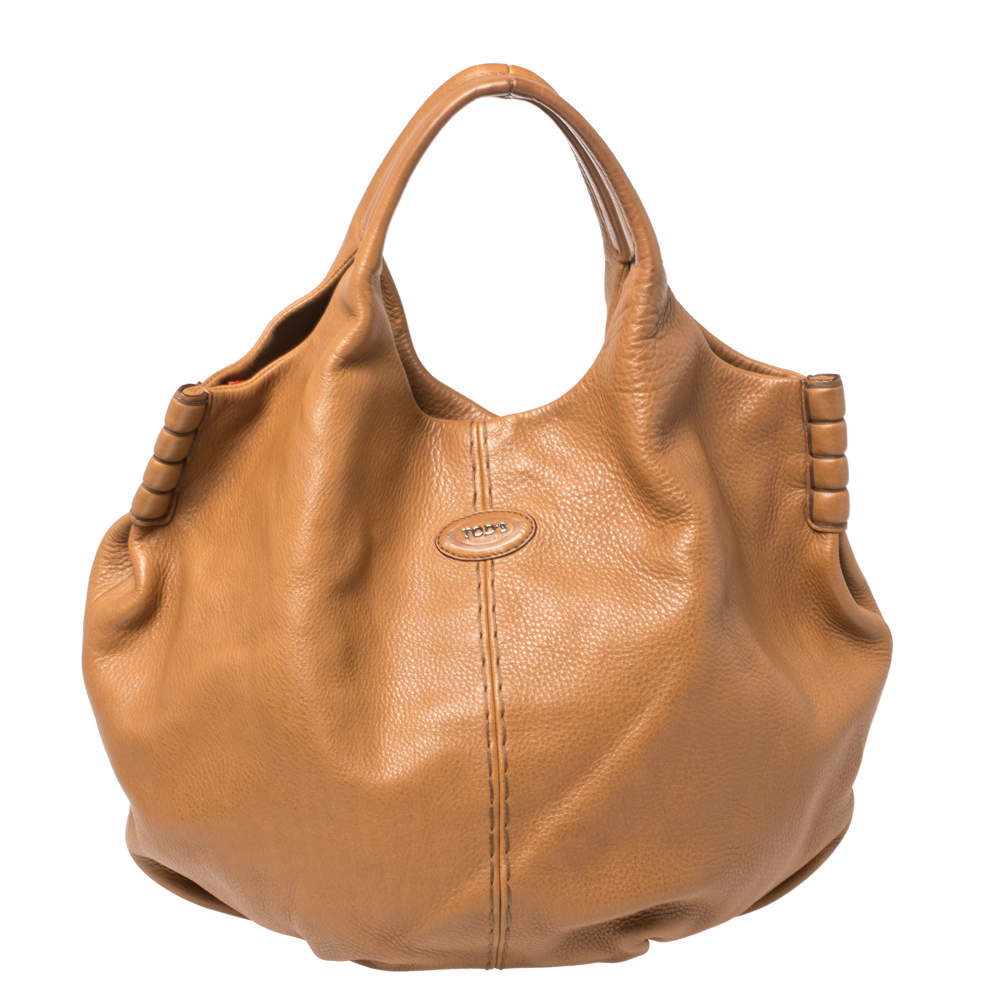 Pre Owned حقيبة هوبو تودز ايف ساكا ميديا جلد بنية