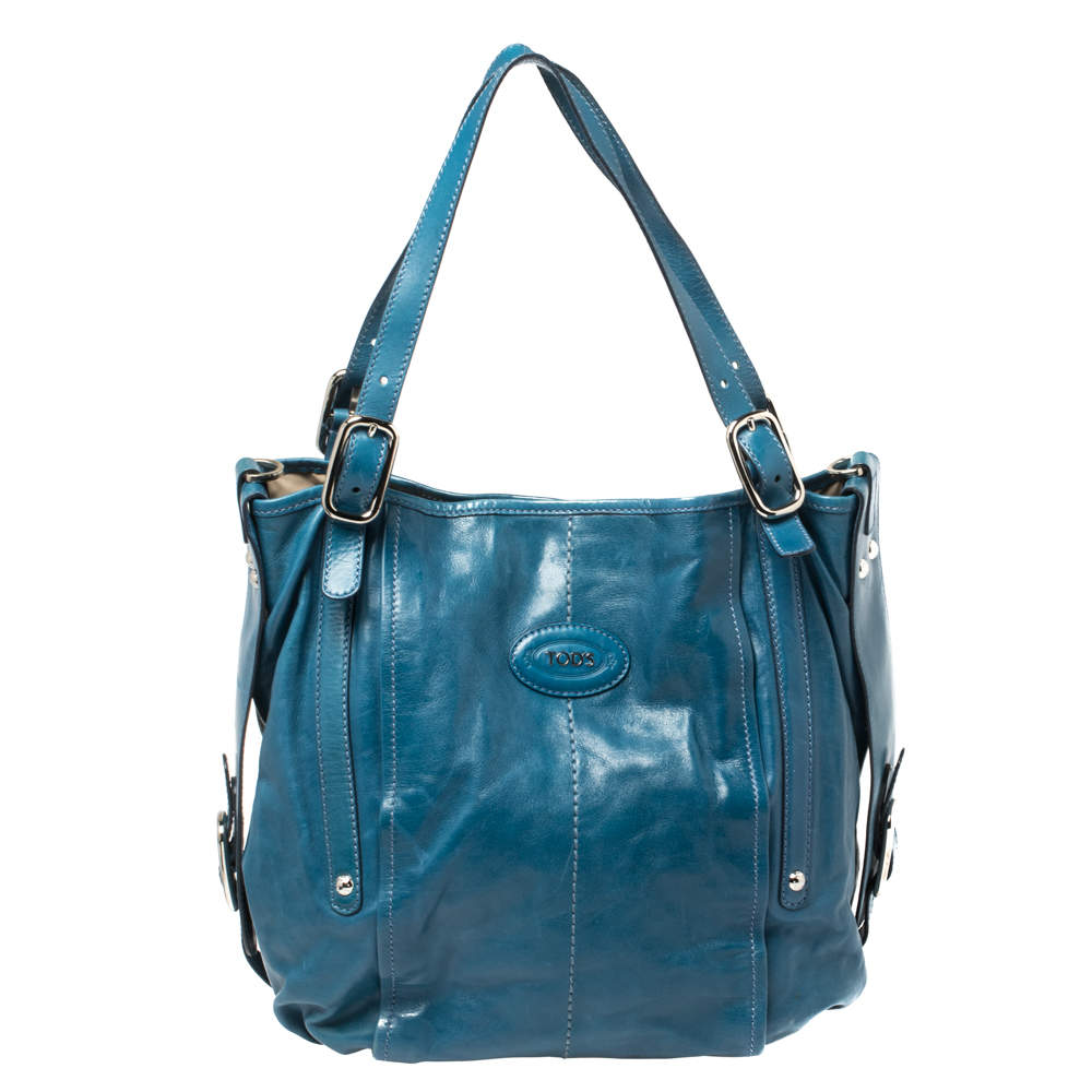 Tod's Blue Leather G-Line Easy Sacca Tote