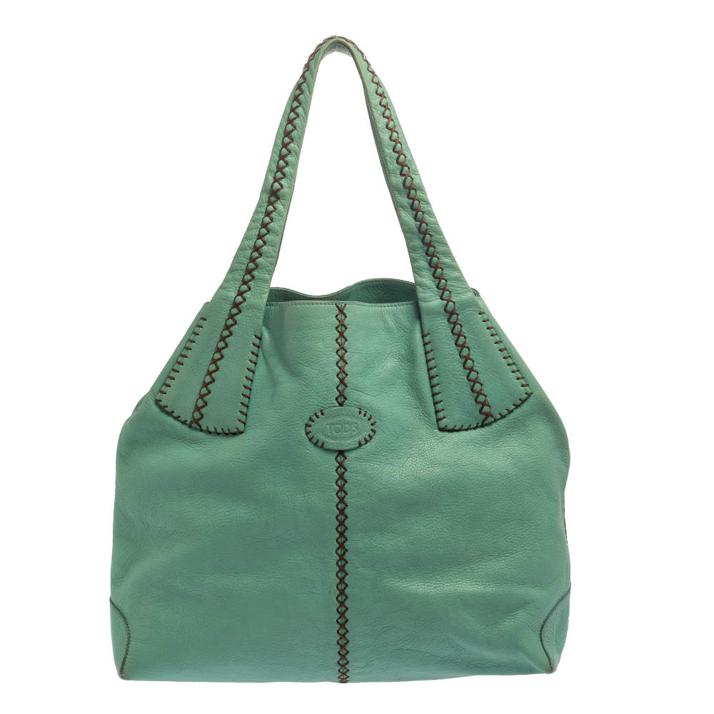 Tod's Mint Green Leather Hobo