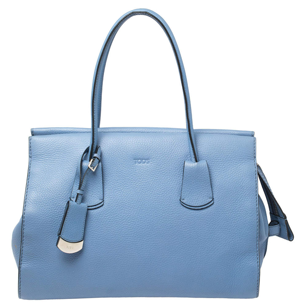 Pre Owned حقيبة يد تودز جلد مُحبب أزرق