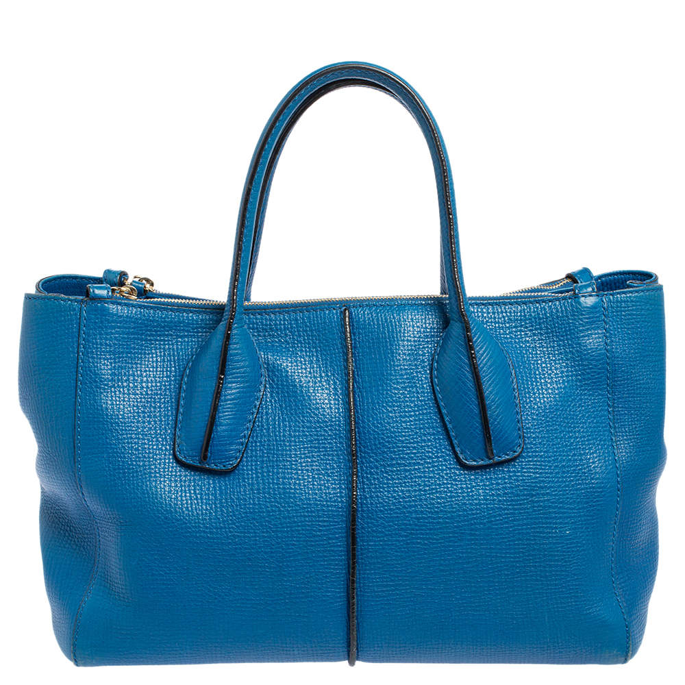 Tod's Blue Leather D Styling Shopper Tote