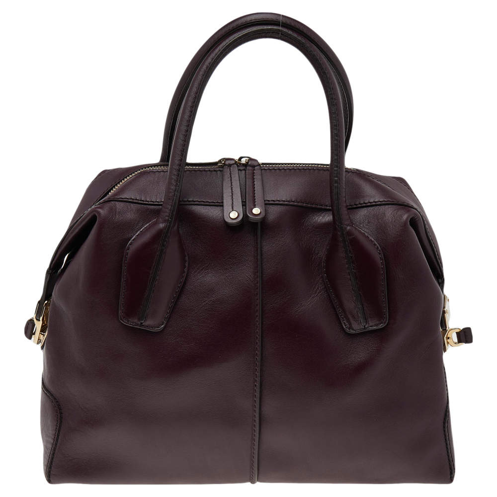 Pre Owned حقيبة ساتشل تودز جلد عنابي طراز حرف دي 