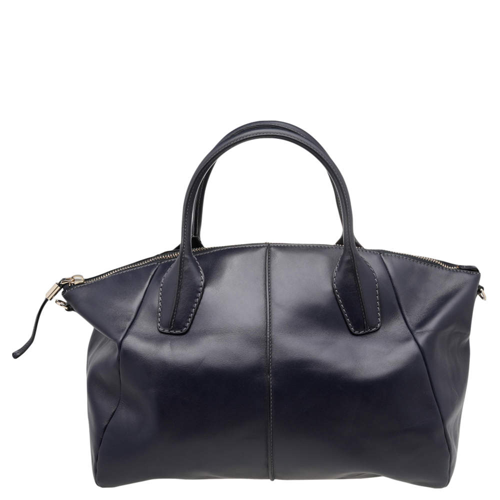 Pre Owned Tod's Navy Blue Leather Tote