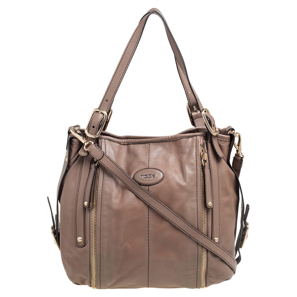 مملوكة مسبقًا Tod's Brown Leather G-Line Easy Sacca Tote