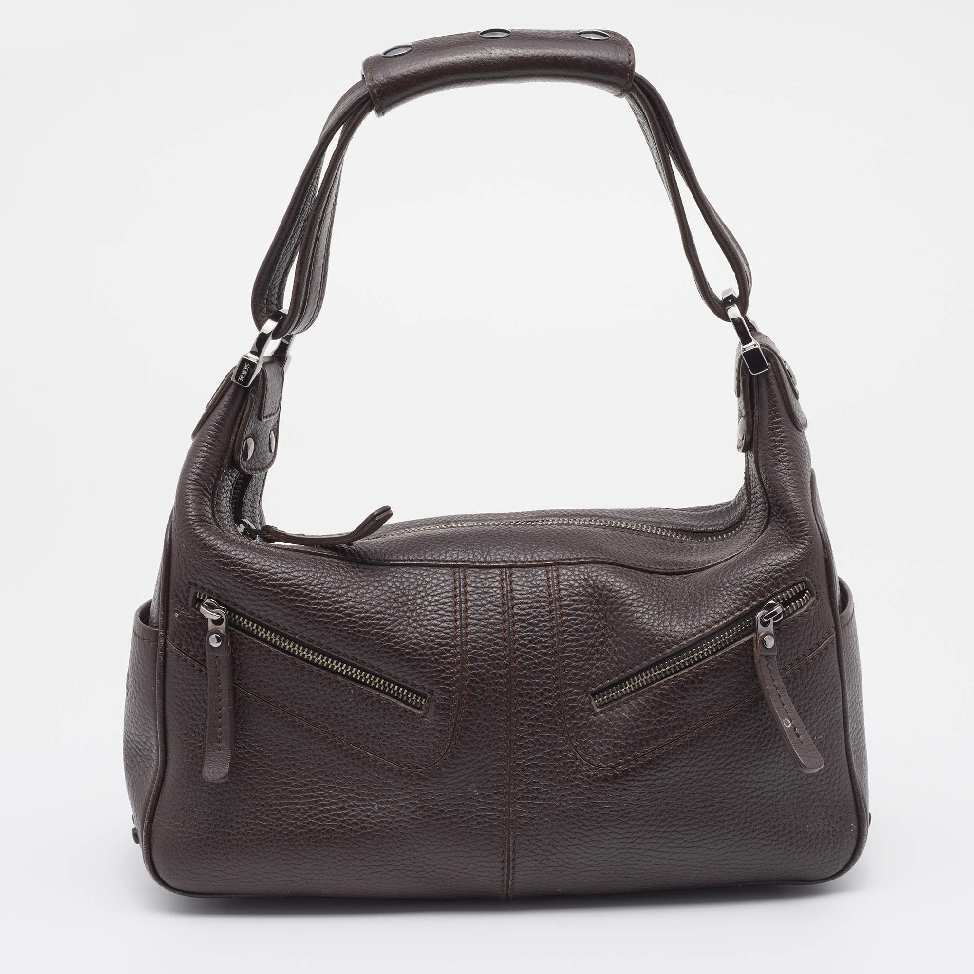 Tod's Dark Brown Leather Micky Hobo