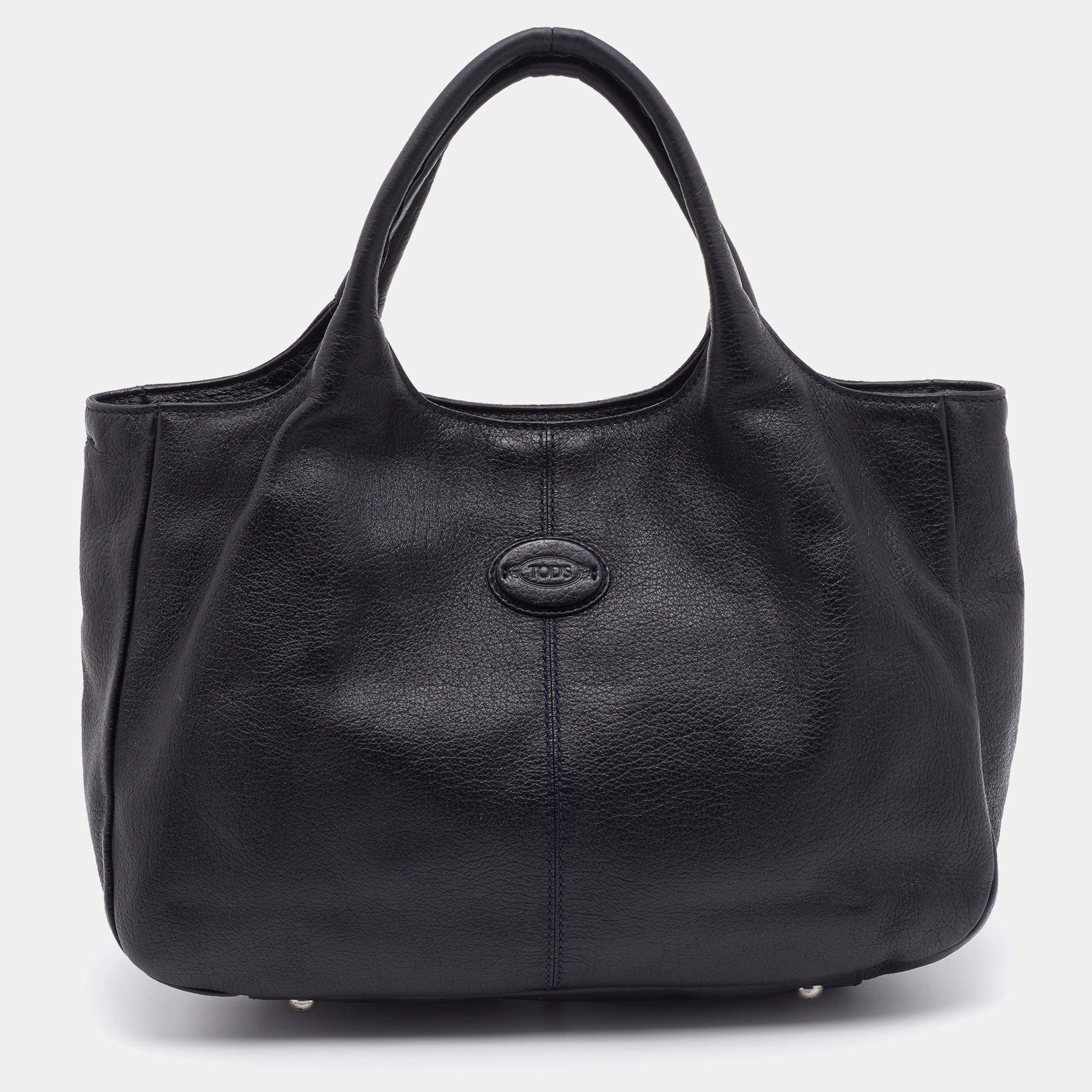 Tod's Black Leather Shopping Media Tote