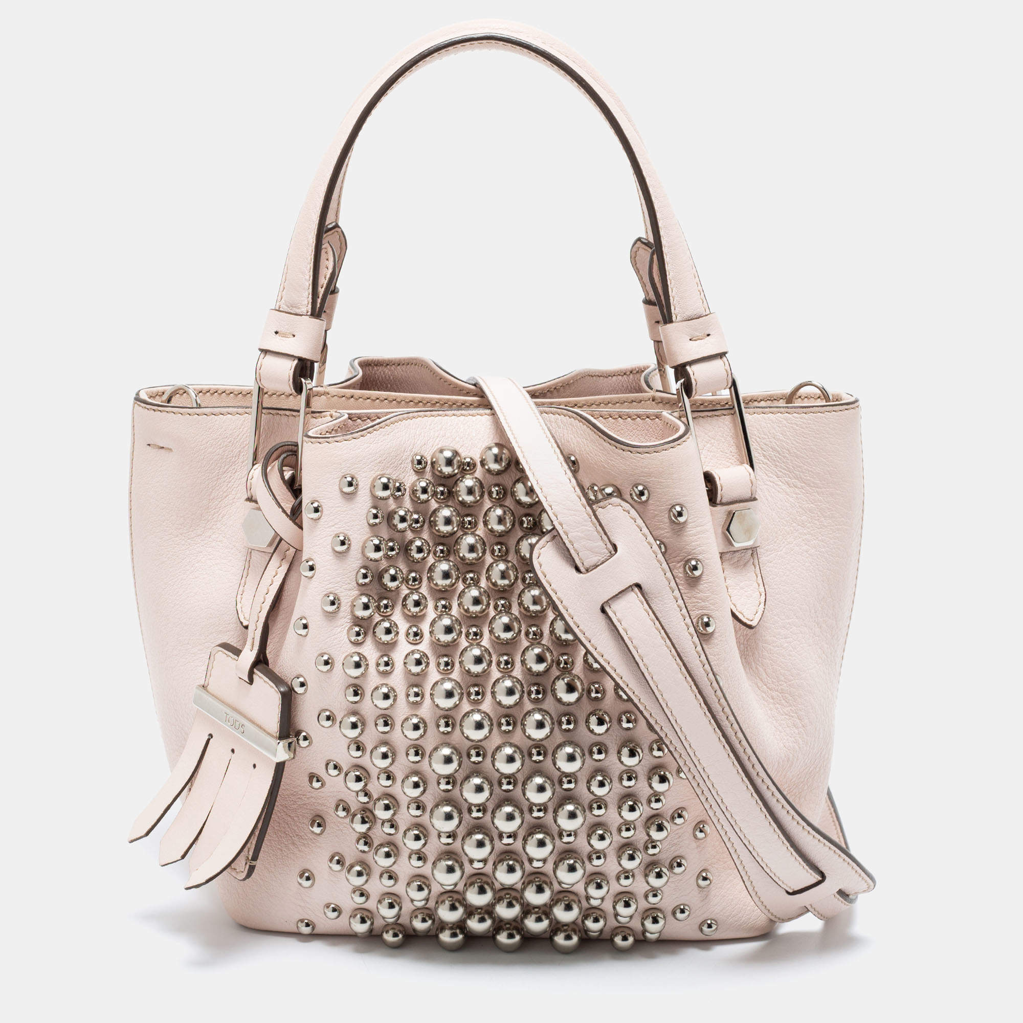 Tod's Light Pink Leather Micro Flower Tote
