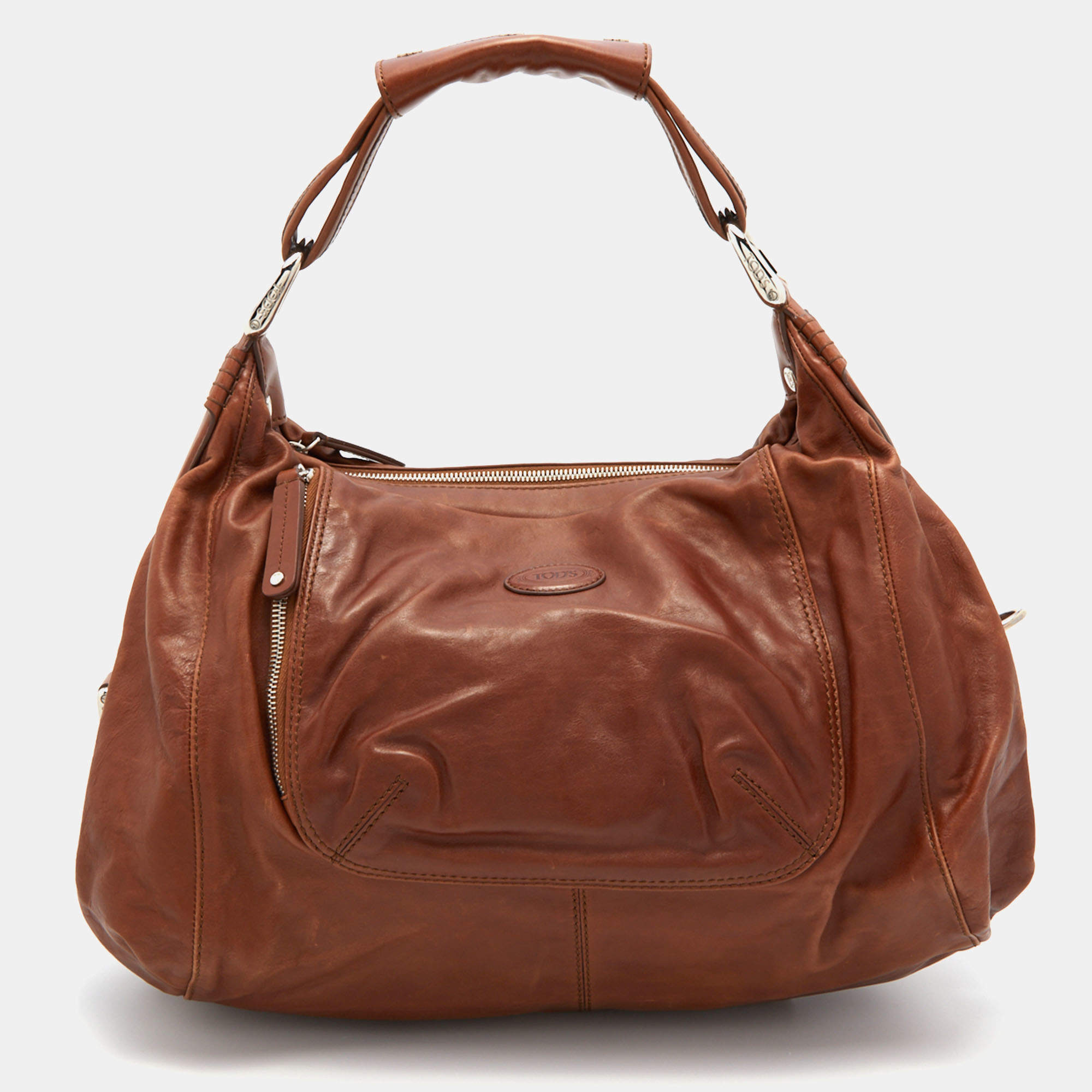 Tod's Brown Leather Slouchy Hobo