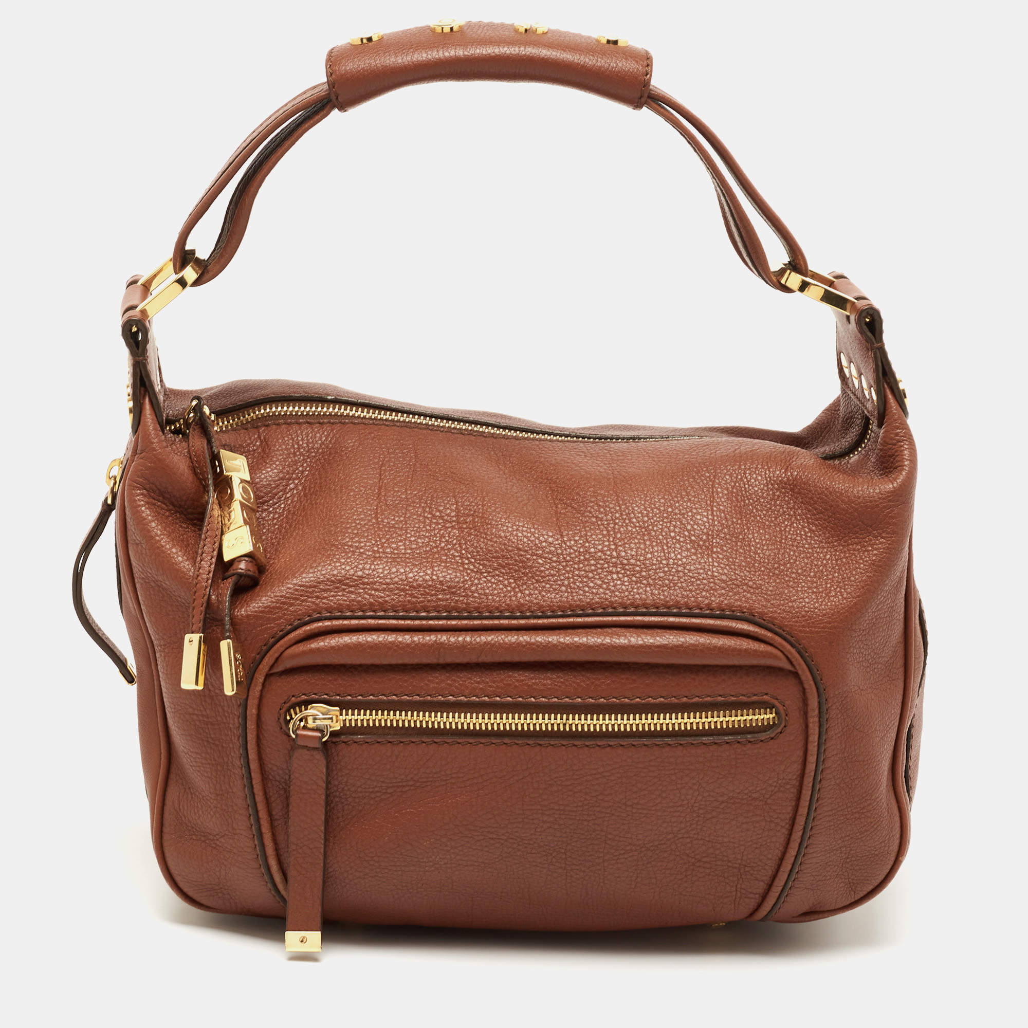 Pre Owned Tod's Brown Leather Multiple Pocket Hobo