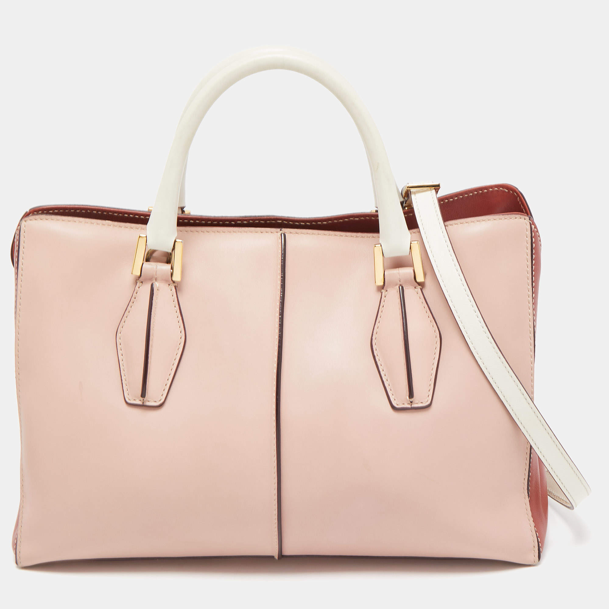 Tod's Tri Color Leather D-Cube Tote