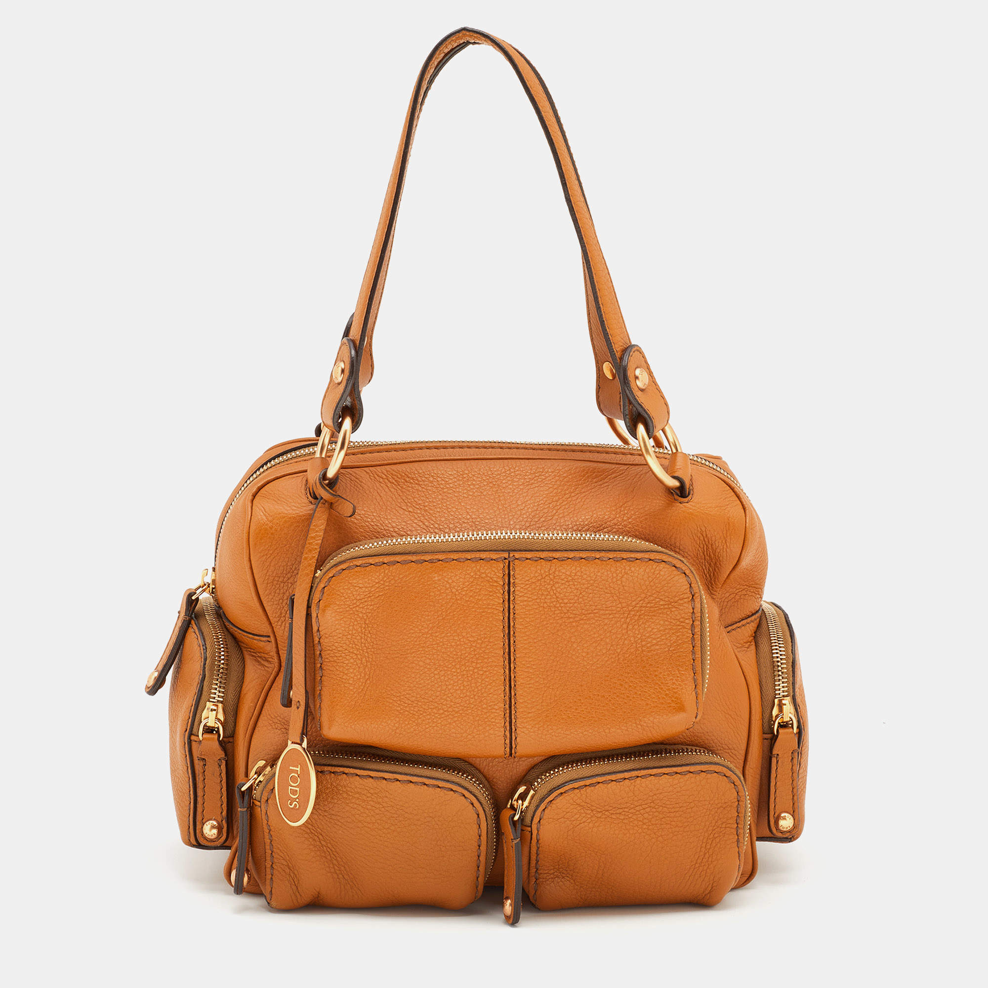 Tod's Tan Leather Multi Pocket Satchel