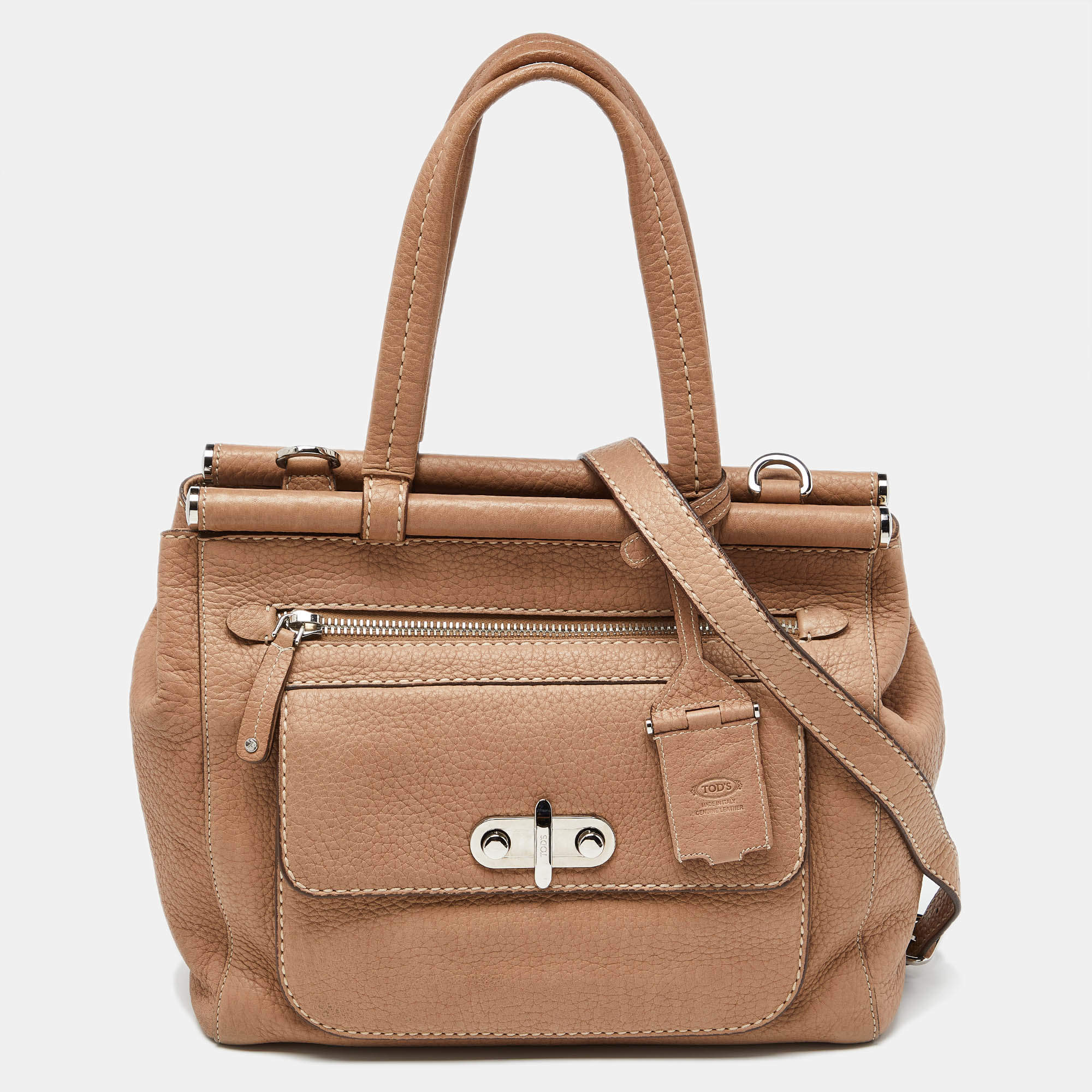 مملوكة مسبقًا Tod's Beige Leather Front Pocket Tote