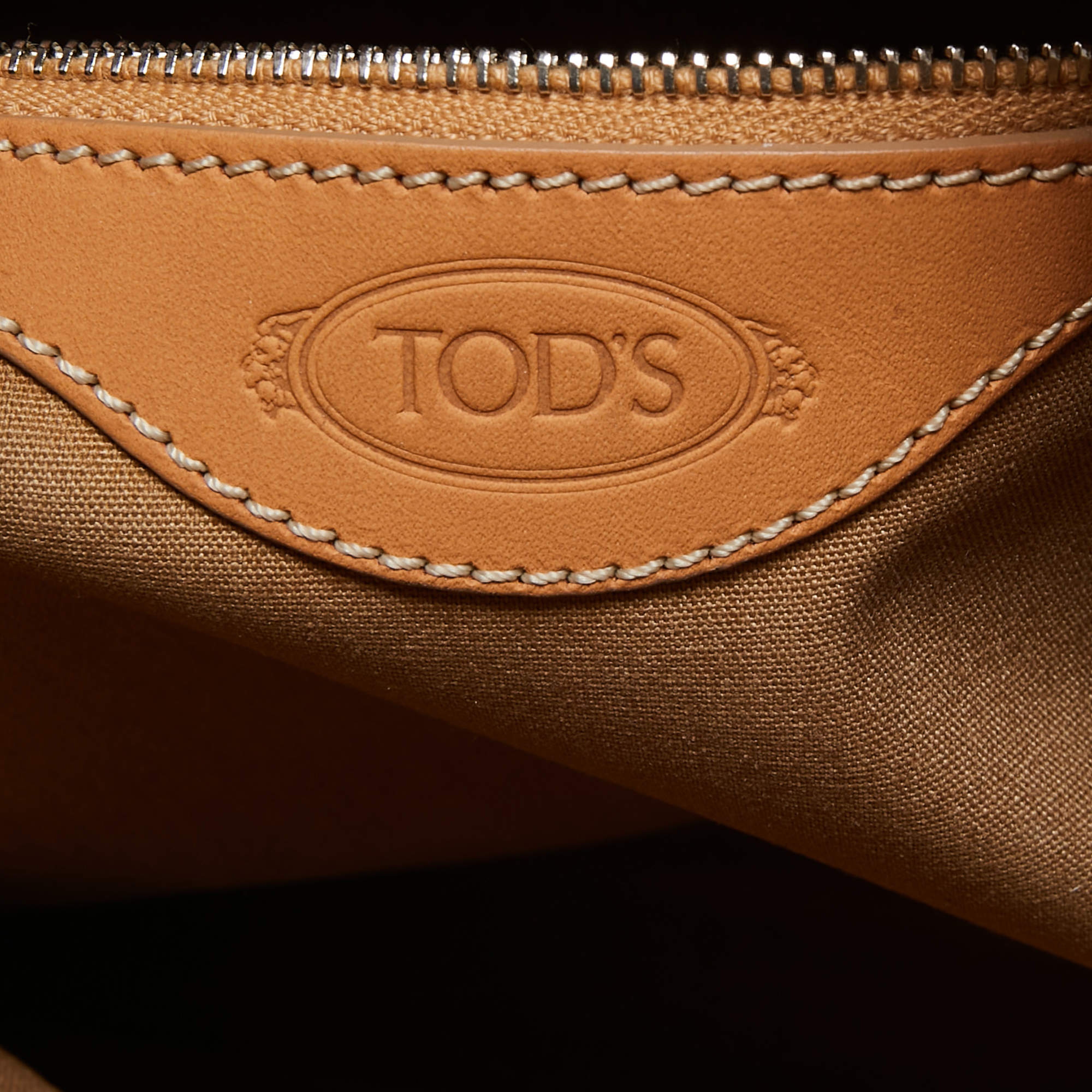 Pre Owned Tod’s Brown/Beige Coated Canvas and Leather G-Bag Easy Sacca Satchel