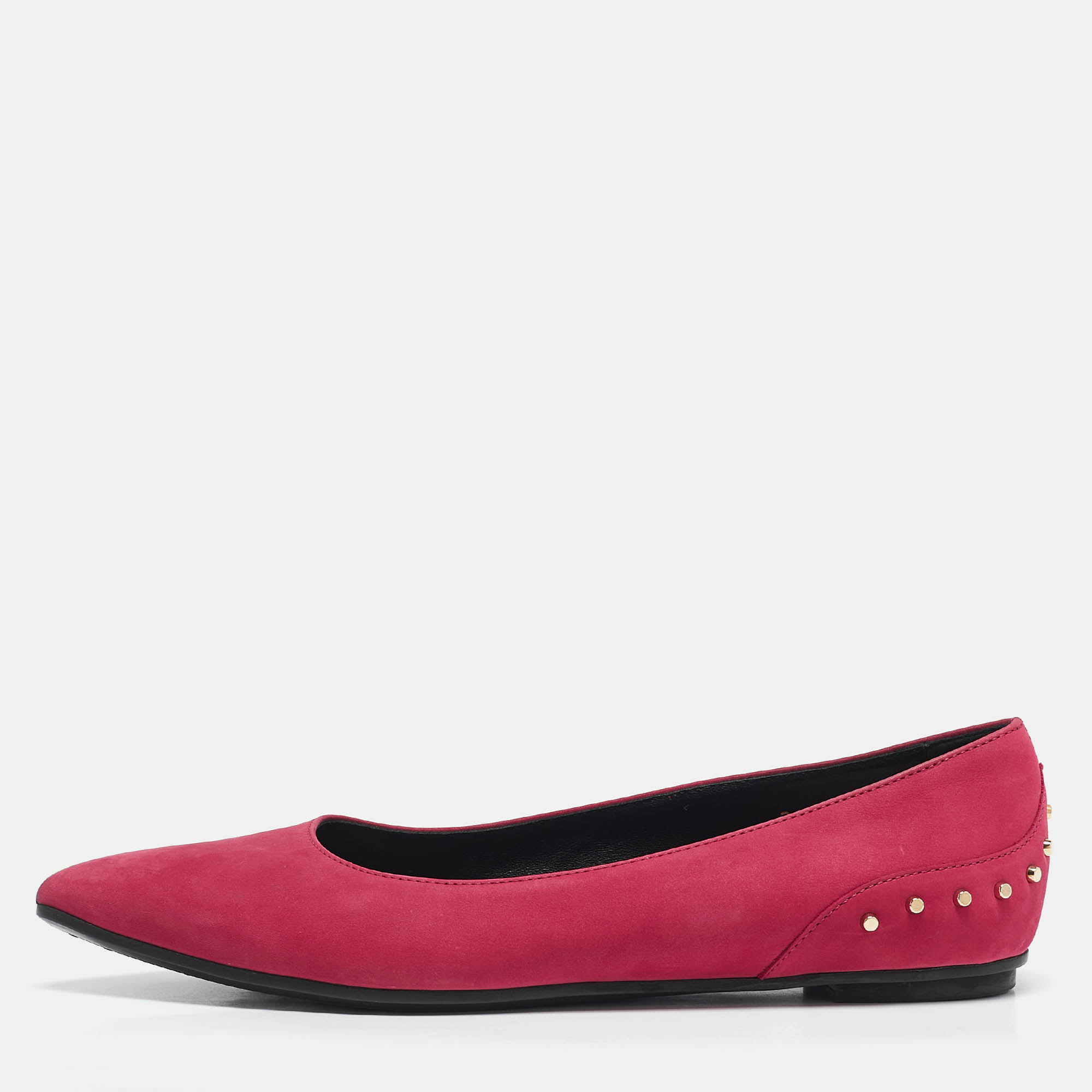 مملوكة مسبقًا Tod's Pink Suede Stud Embellished Ballet Flats Size 39