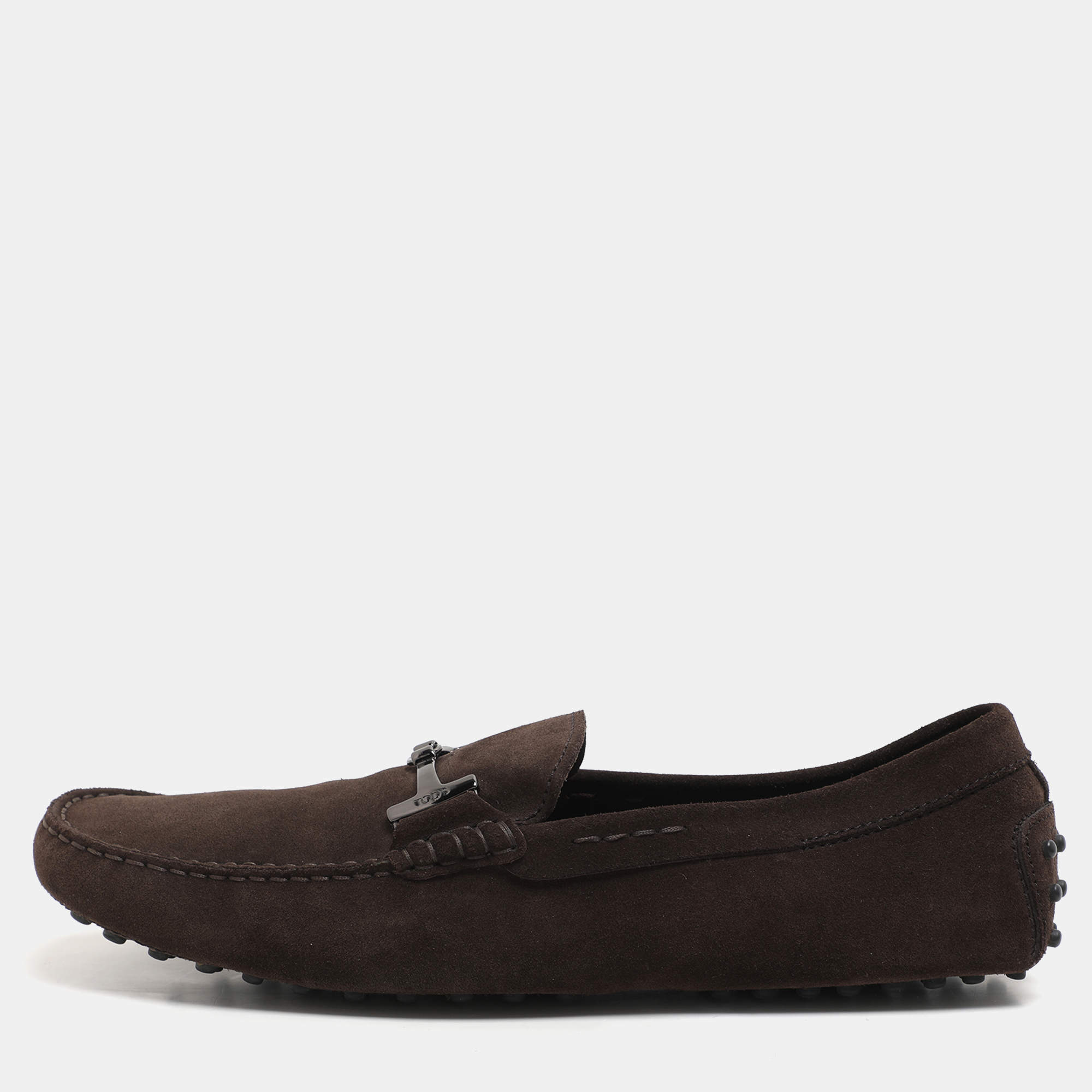 Tod's Brown Suede Penny Loafers Size 43.5
