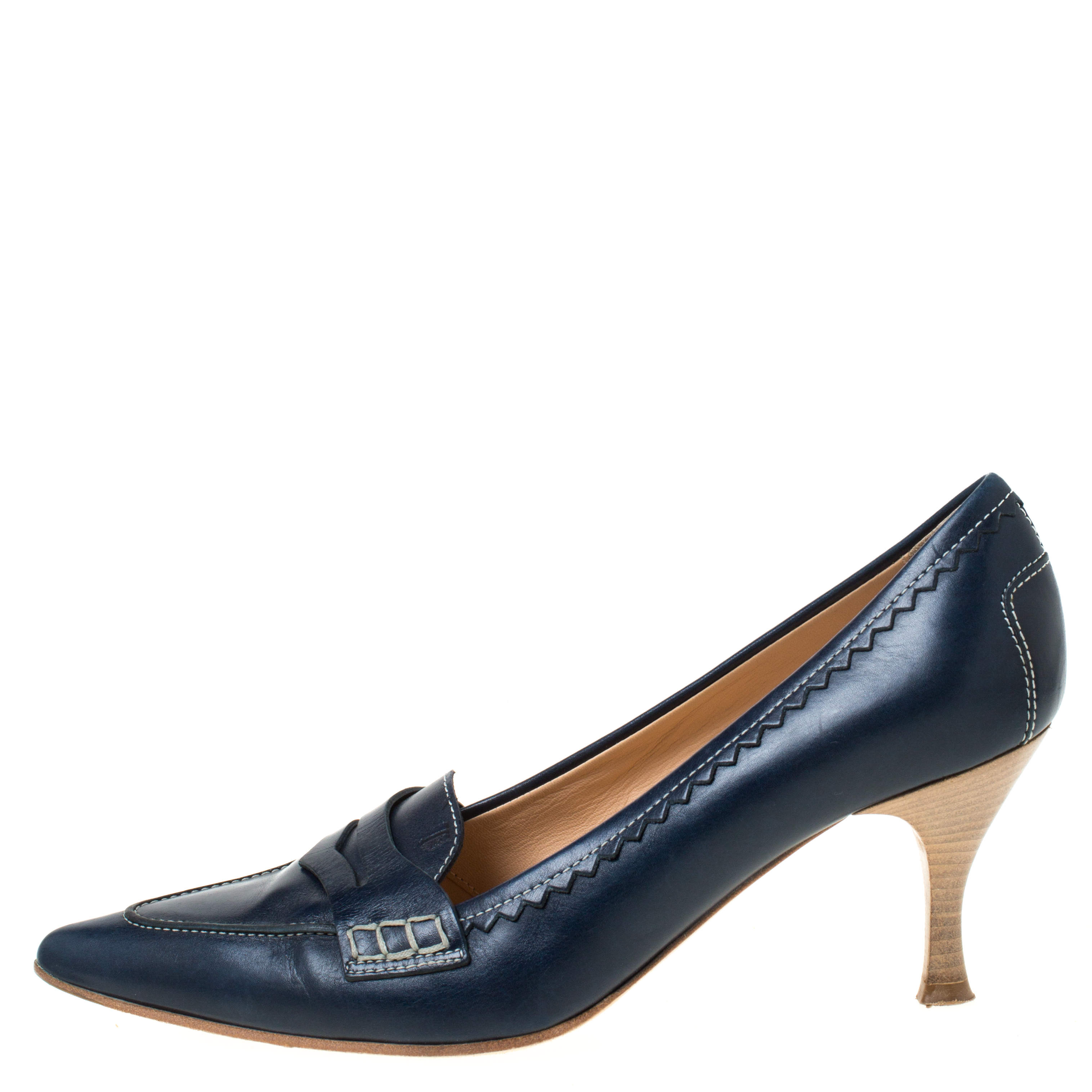 blue loafer pumps