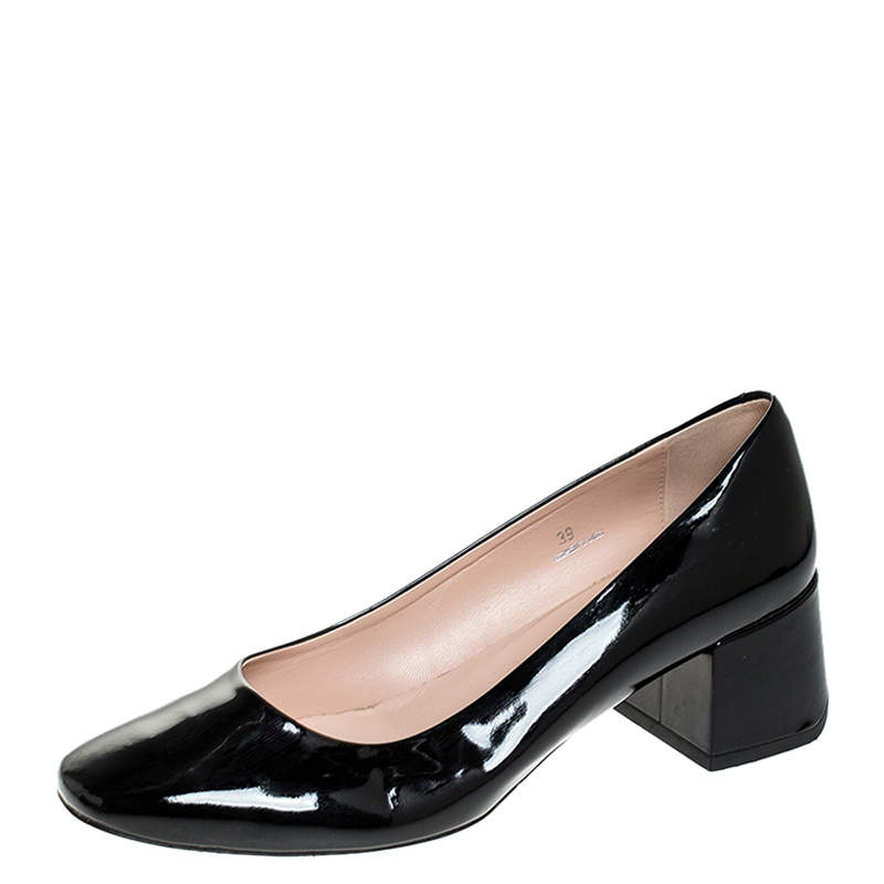 patent leather block heel shoes