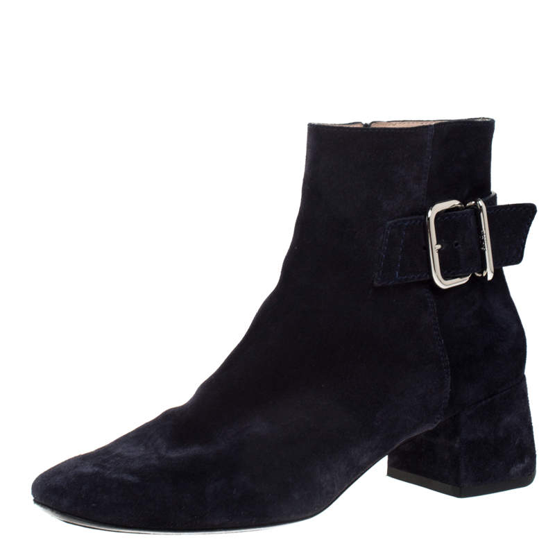 dark blue suede boots