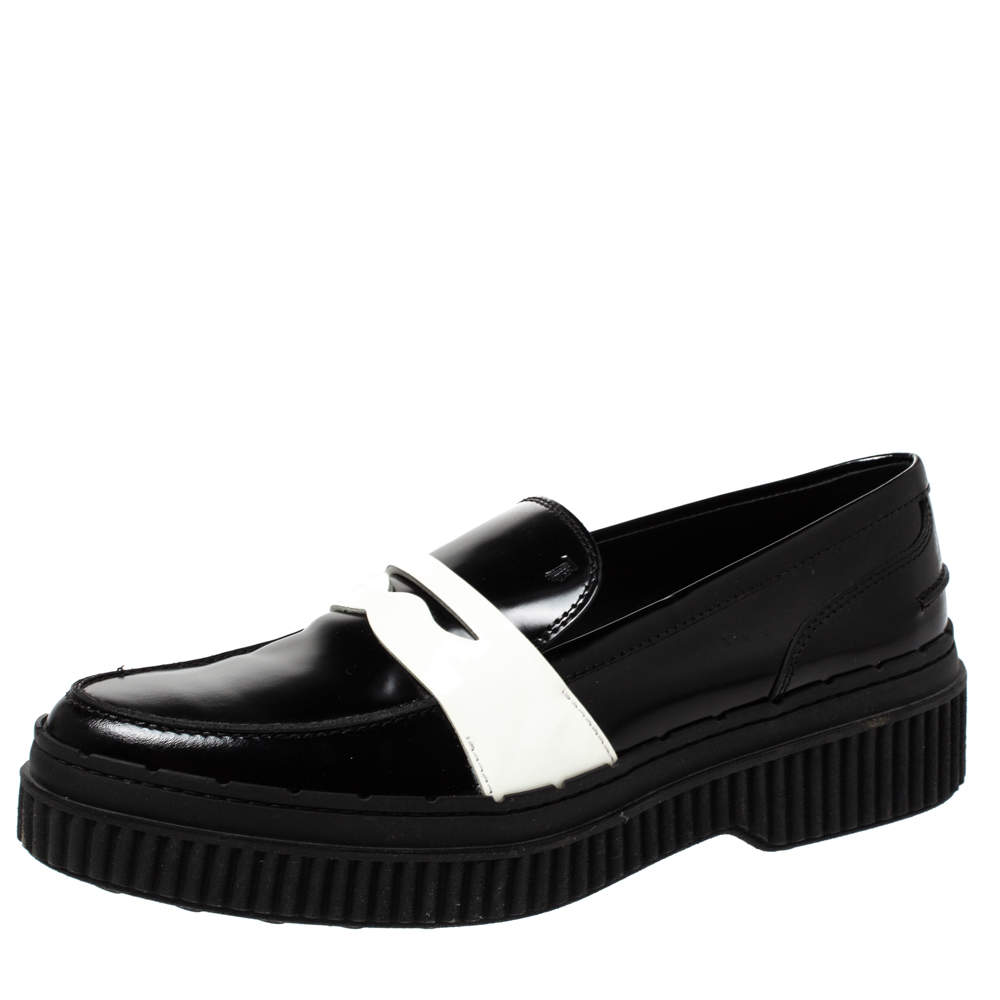 black and white loafers women