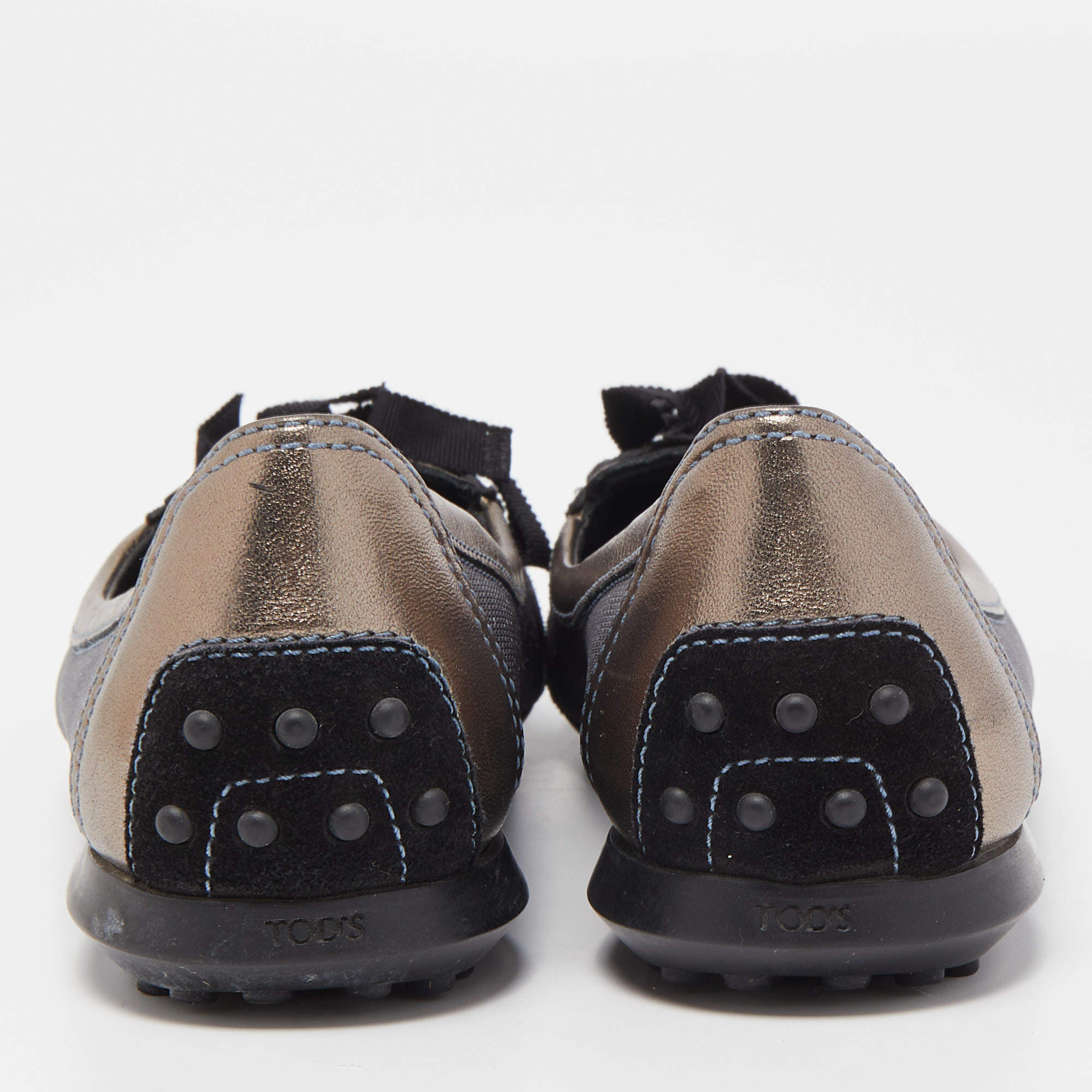 Pre Owned Tod's Tricolor Canvas and Leather Ballet Flats Size 37