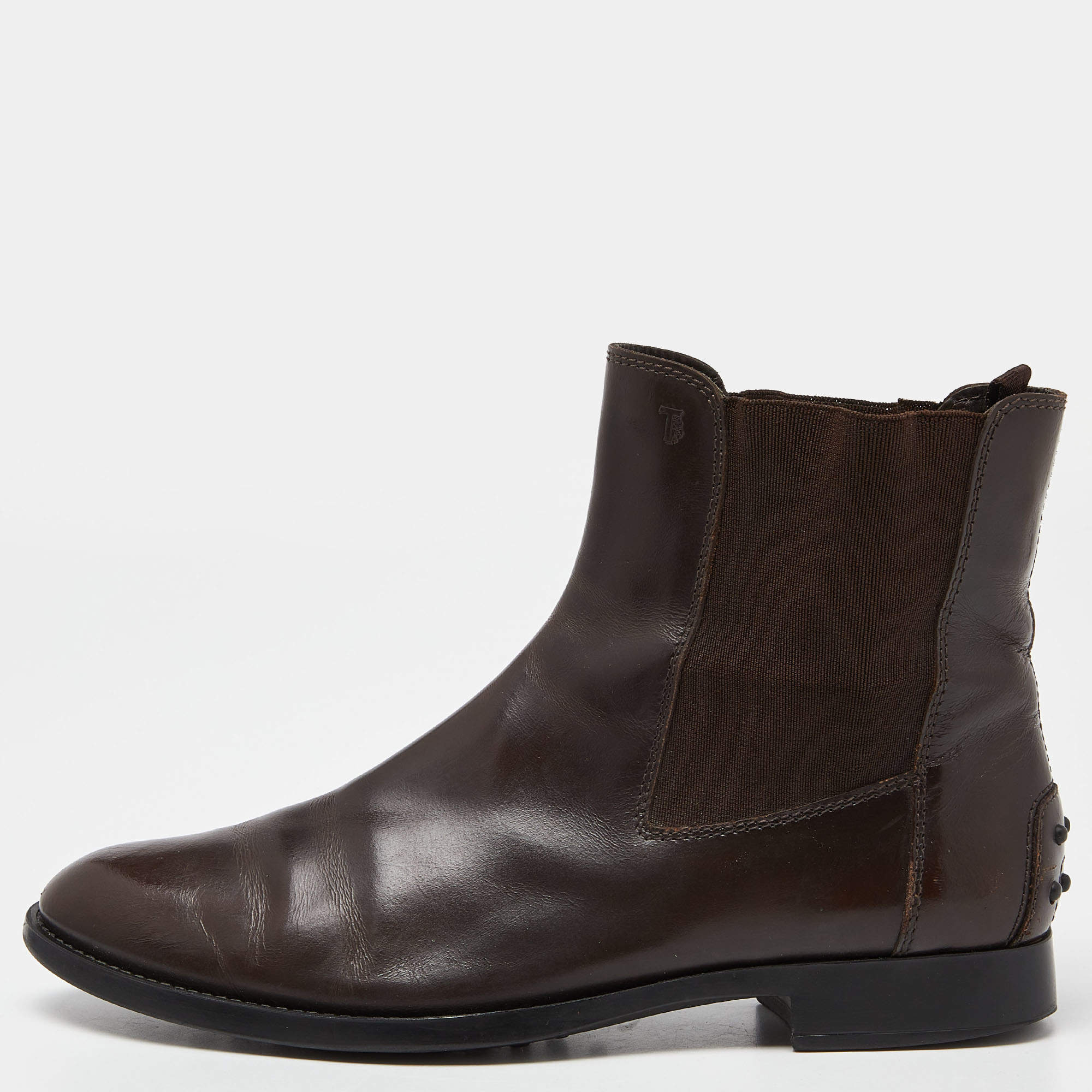 Tod's Brown Leather Slip On Ankle Boots Size 39