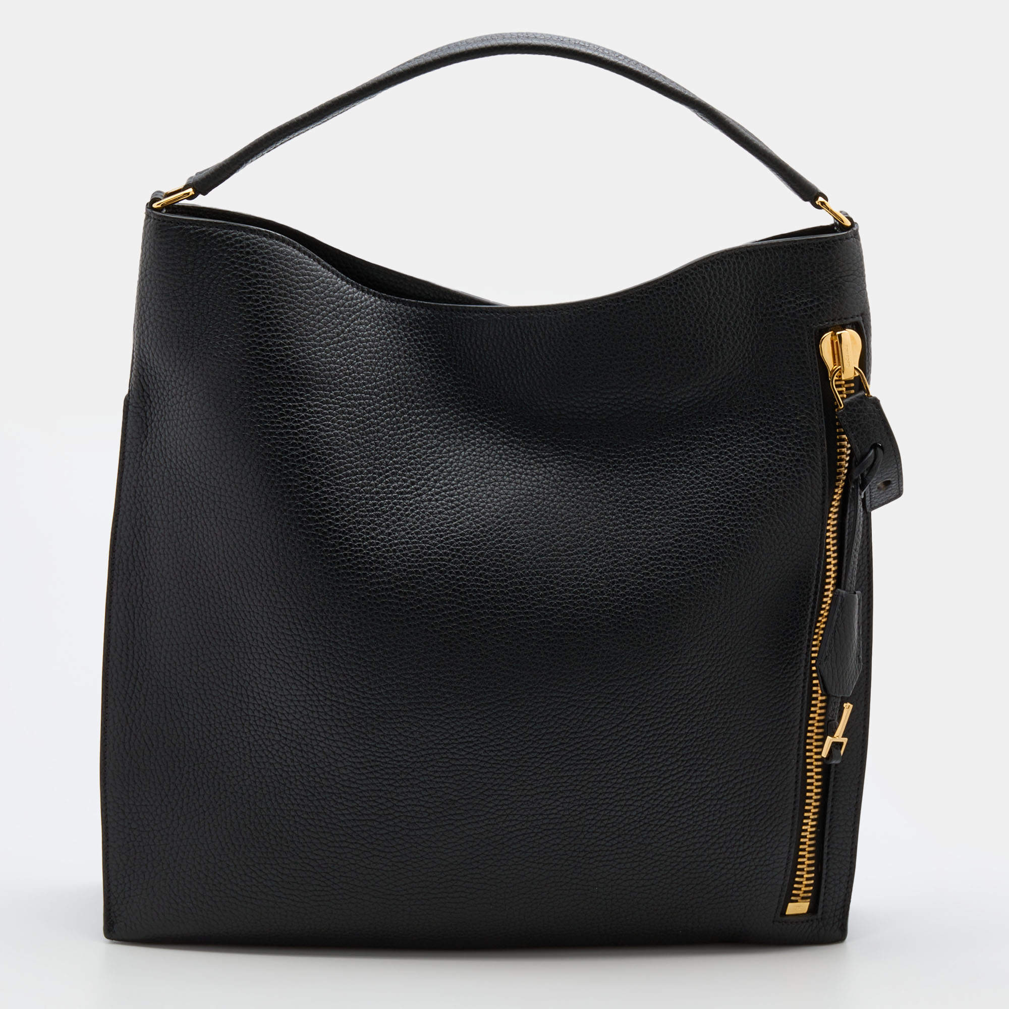 Pre Owned Tom Ford Black Leather Business Tote