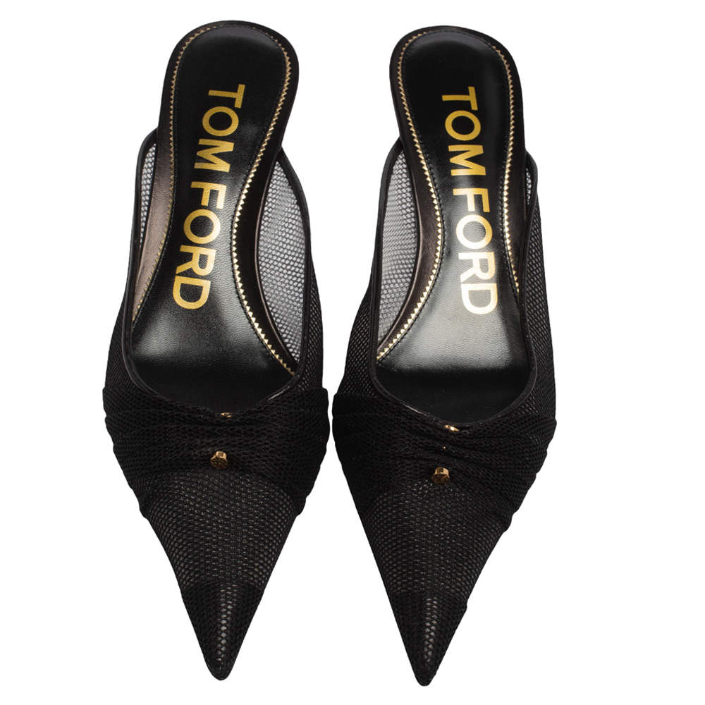 Tom Ford Black Mesh Piercing Mules Size  Tom Ford | TLC