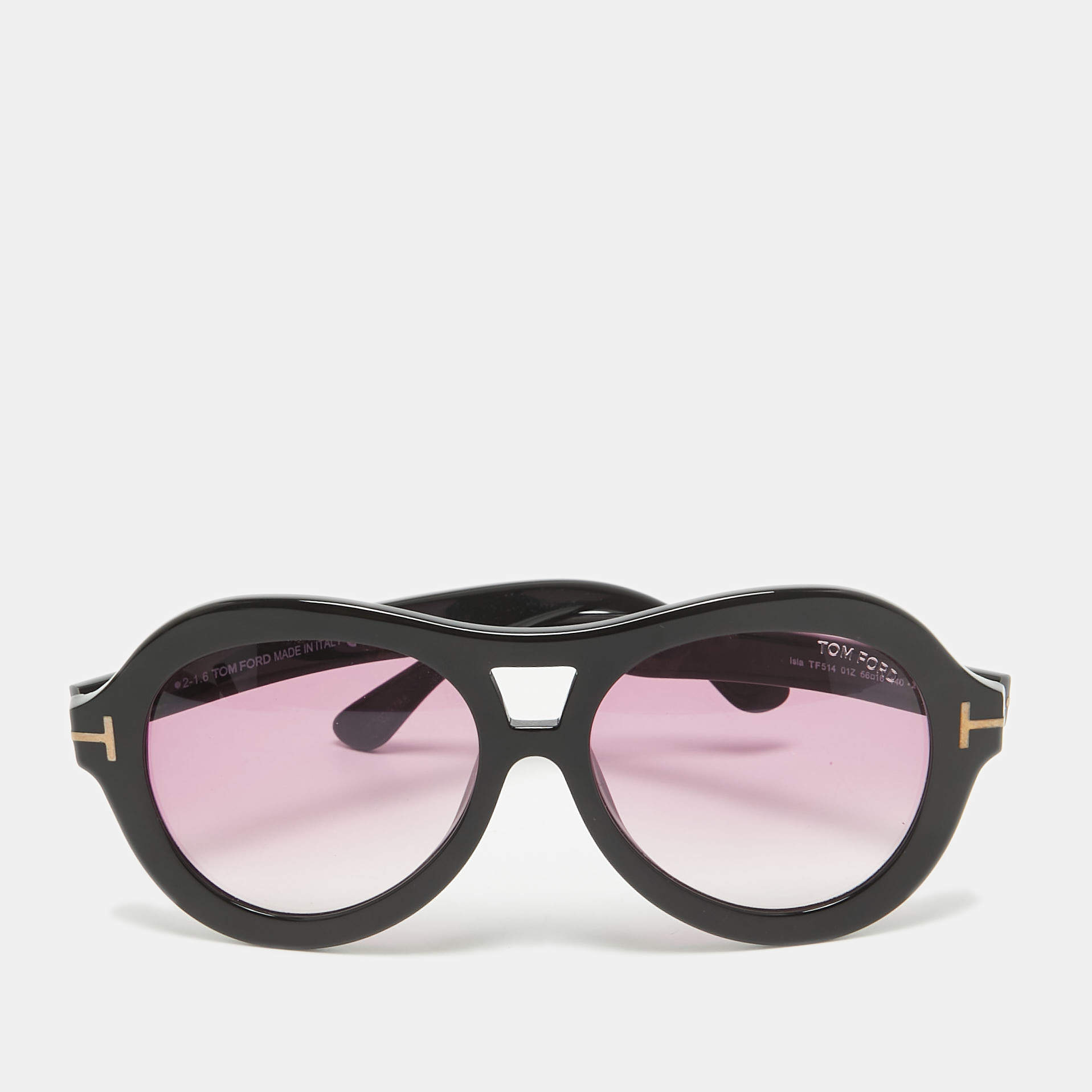 Pre Owned Tom Ford Pink Gradient  TF 514 Isla Oversized Sunglasses