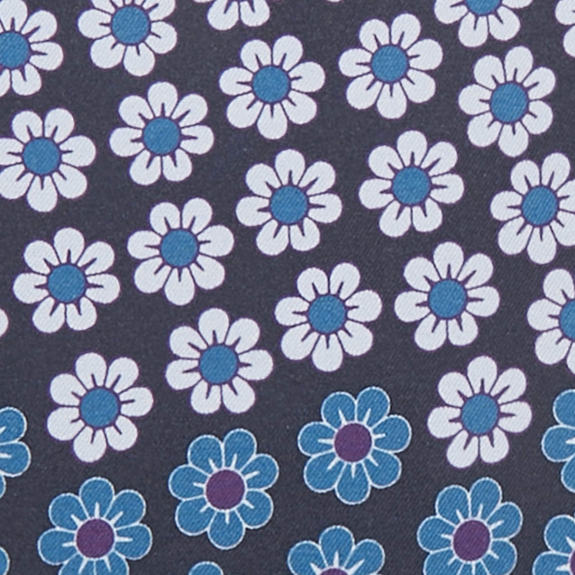 Tom Ford Blue Floral Print Silk Fringed Scarf Tom Ford | TLC
