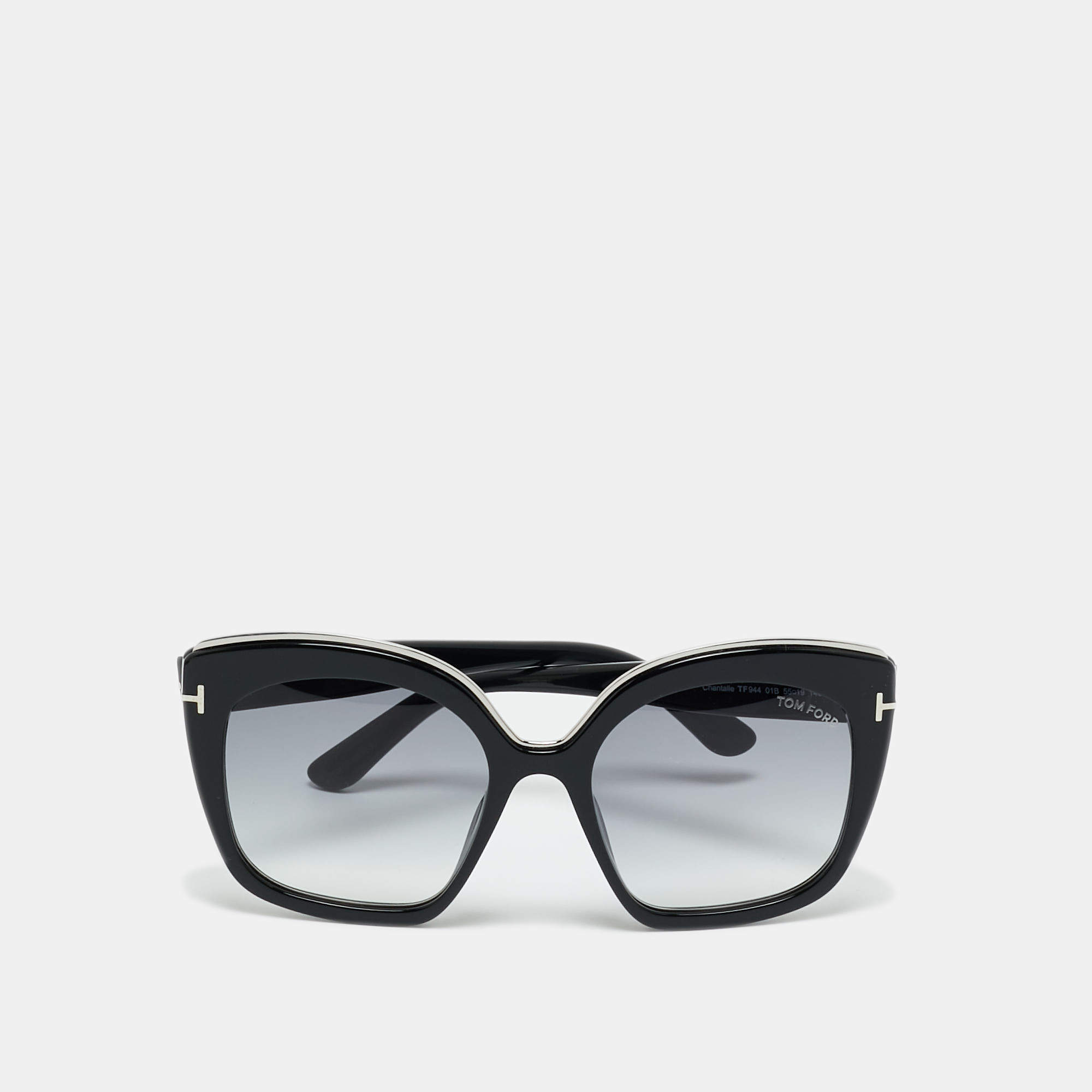 Pre Owned Tom Ford Black Gradient TF944 Chantalle Butterfly Sunglasses