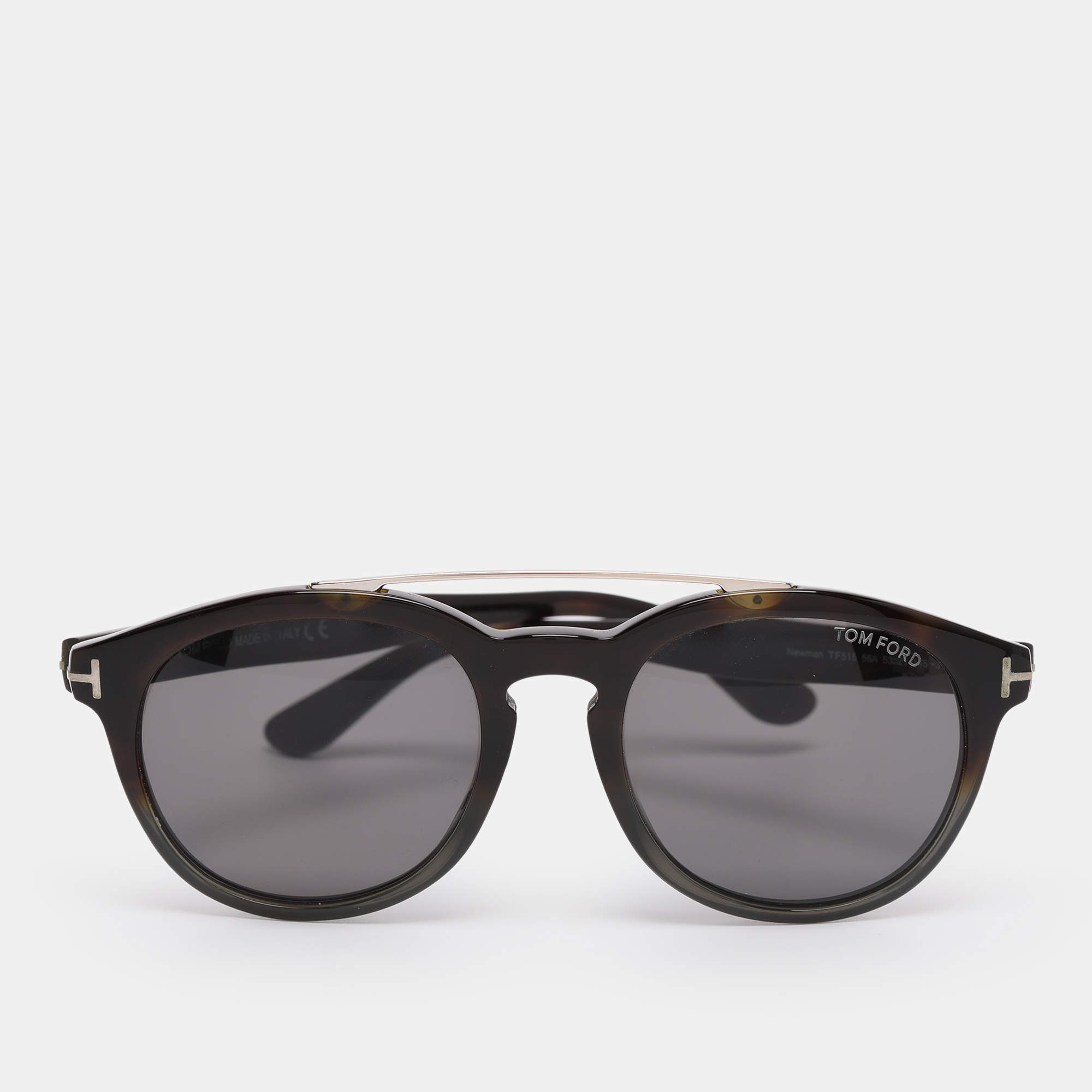 Pre Owned Tom Ford Black/Brown Tortoise Newman Sunglasses