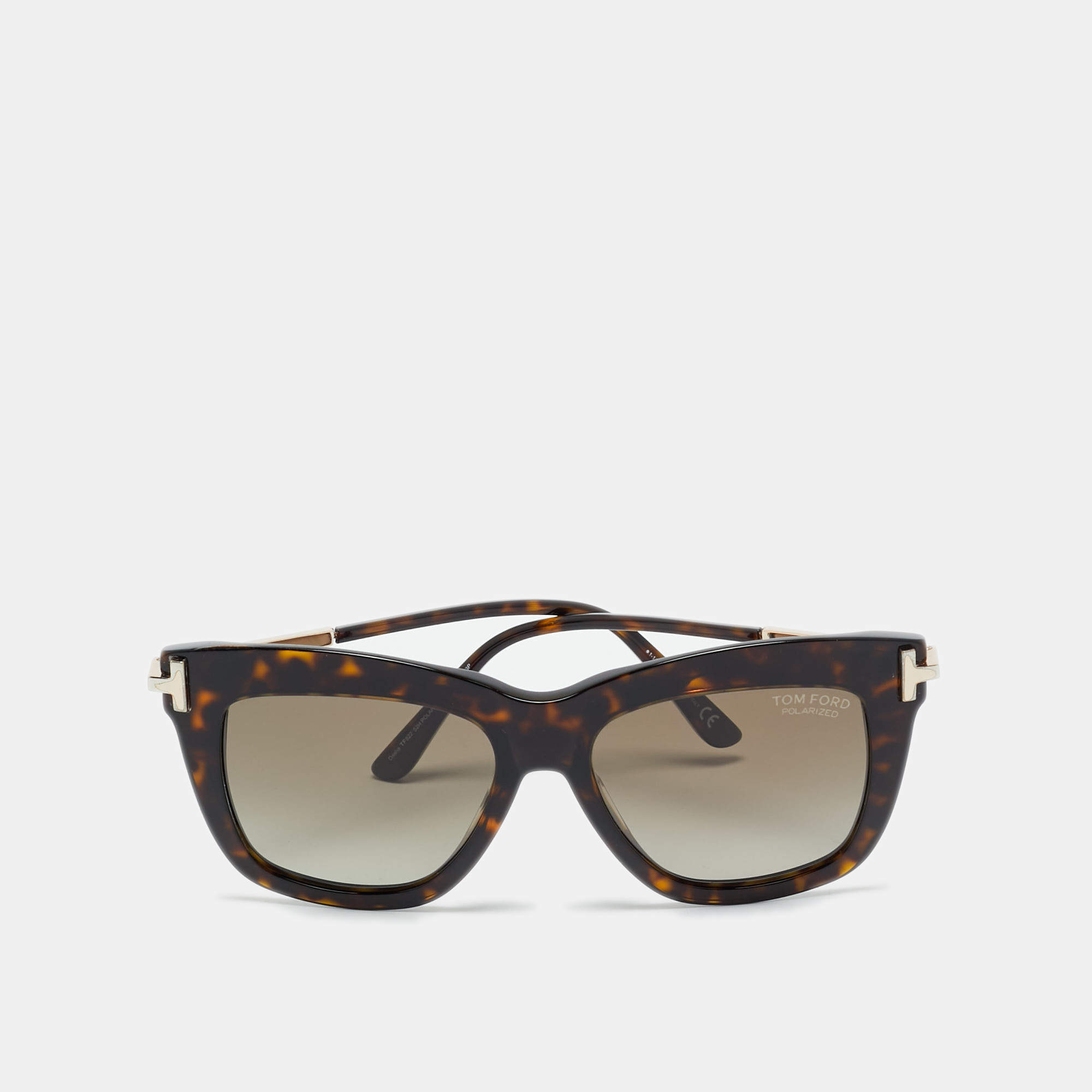 Pre Owned Tom Ford Brown Gradient TF 822 Dasha Square Sunglasses