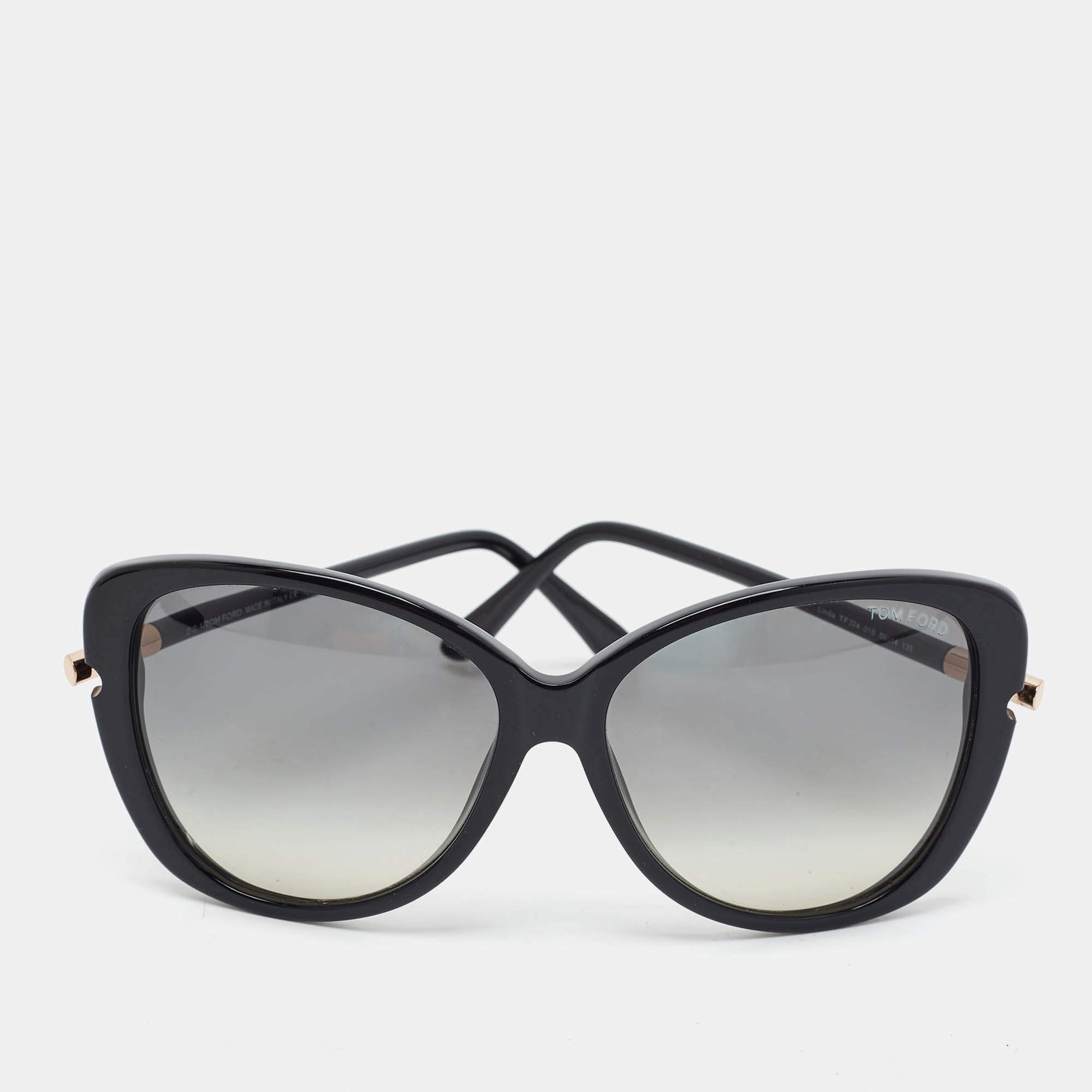 Pre Owned Tom Ford Black Gradient TF324 Linda Butterfly Sunglasses
