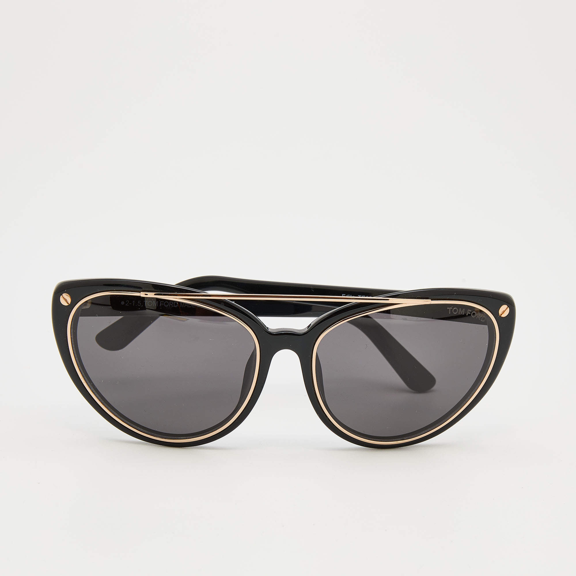 Tom Ford Black & Gold Tone/Black Edita TF384 Cat-Eye Sunglasses Tom Ford |  TLC