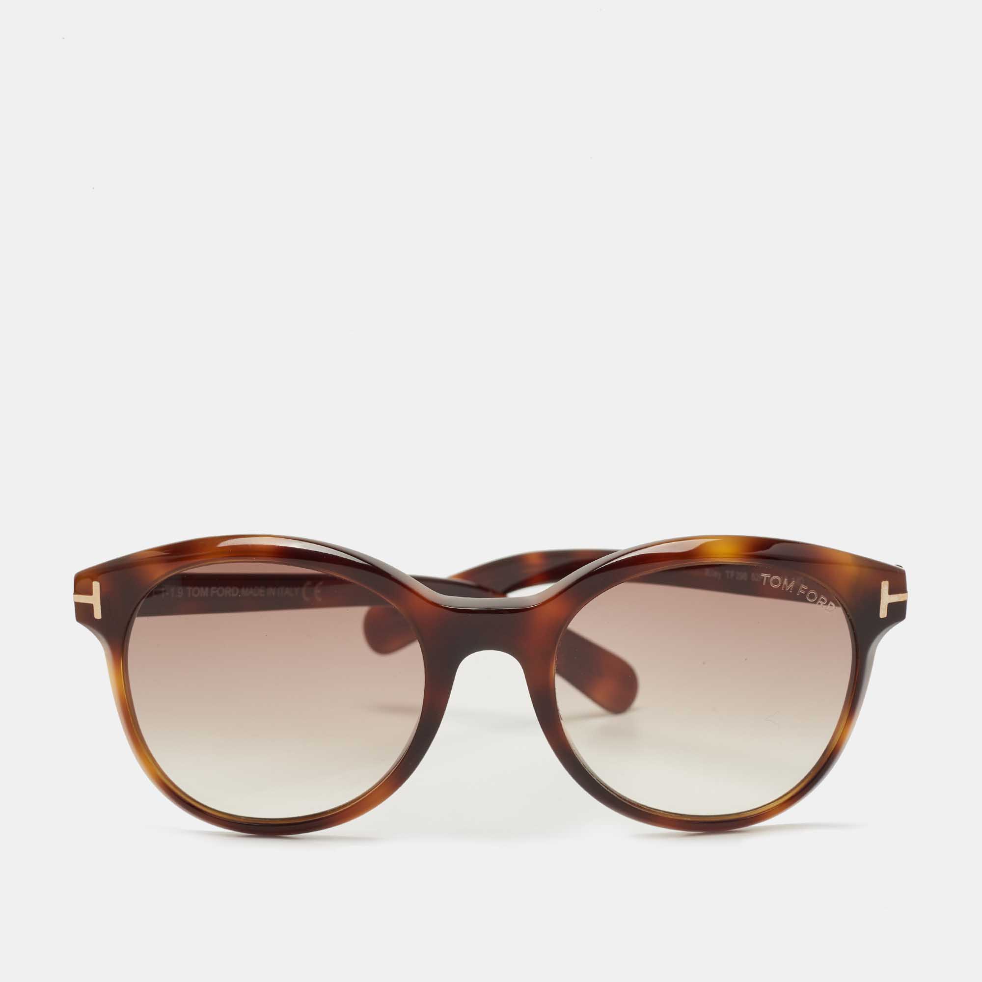 Tom Ford Brown Tortoise Riley Wayfarer Sunglasses