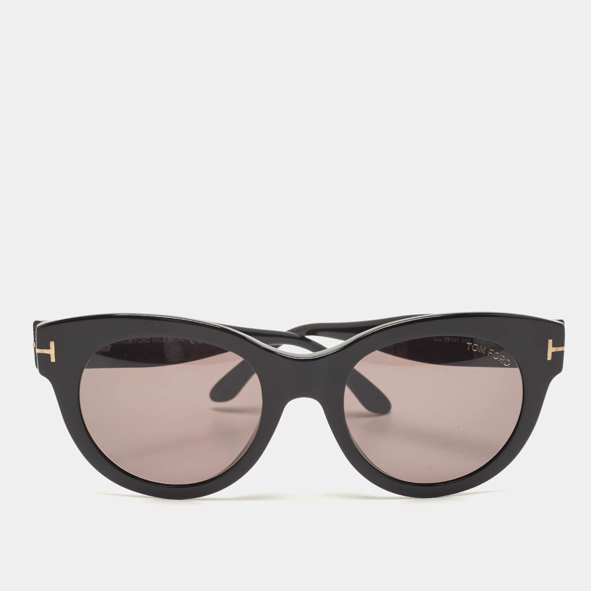 Pre Owned Tom Ford Black Lou Oval Sunglasses